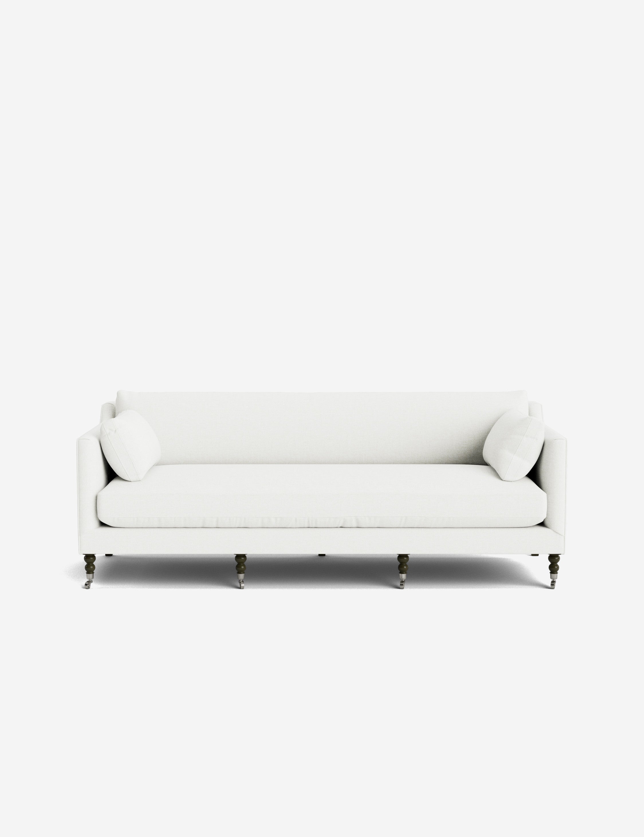 Fiora Sofa | Vintage Olive Velvet, Curved Legs