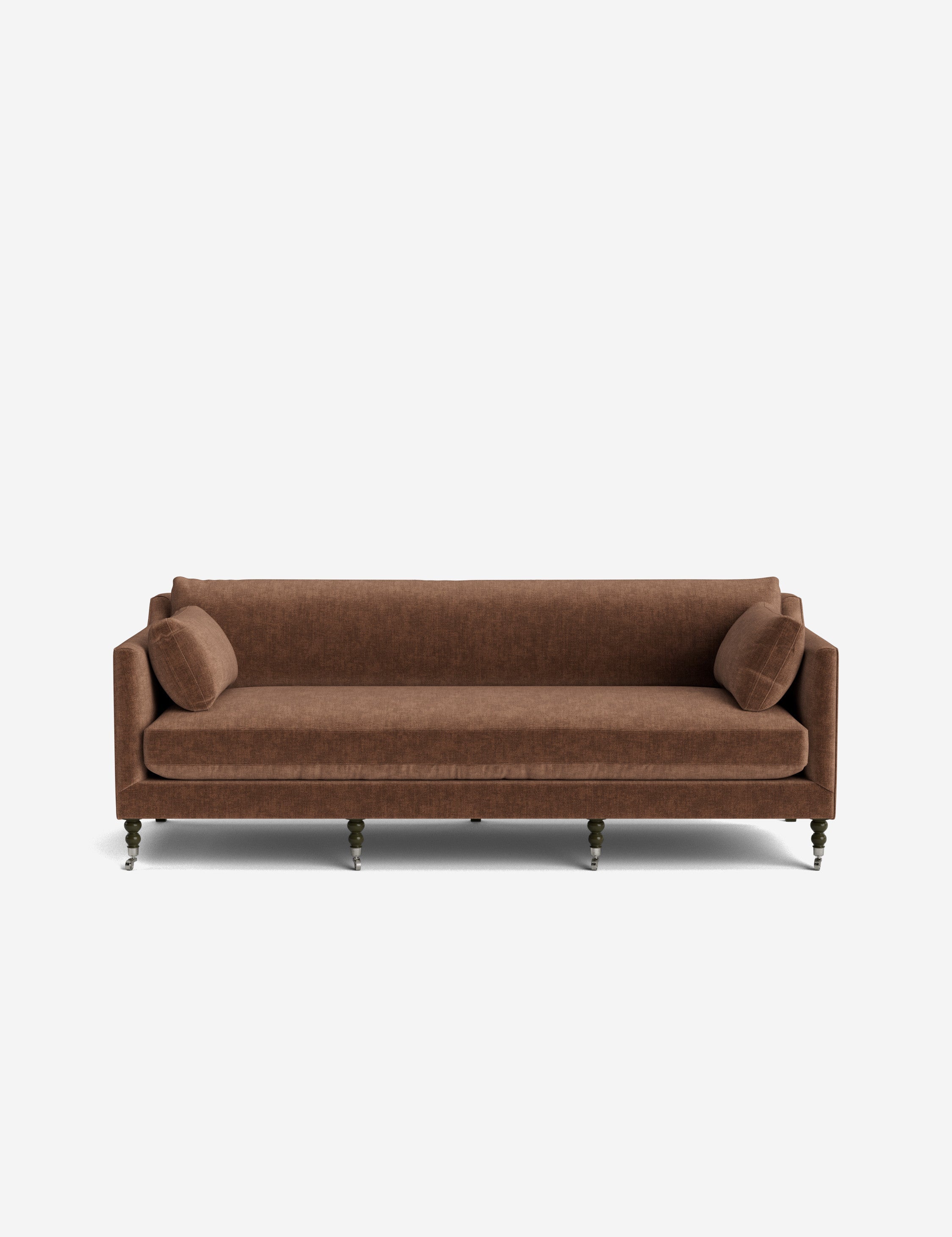 Fiora Sofa | Vintage Olive Velvet, Curved Legs