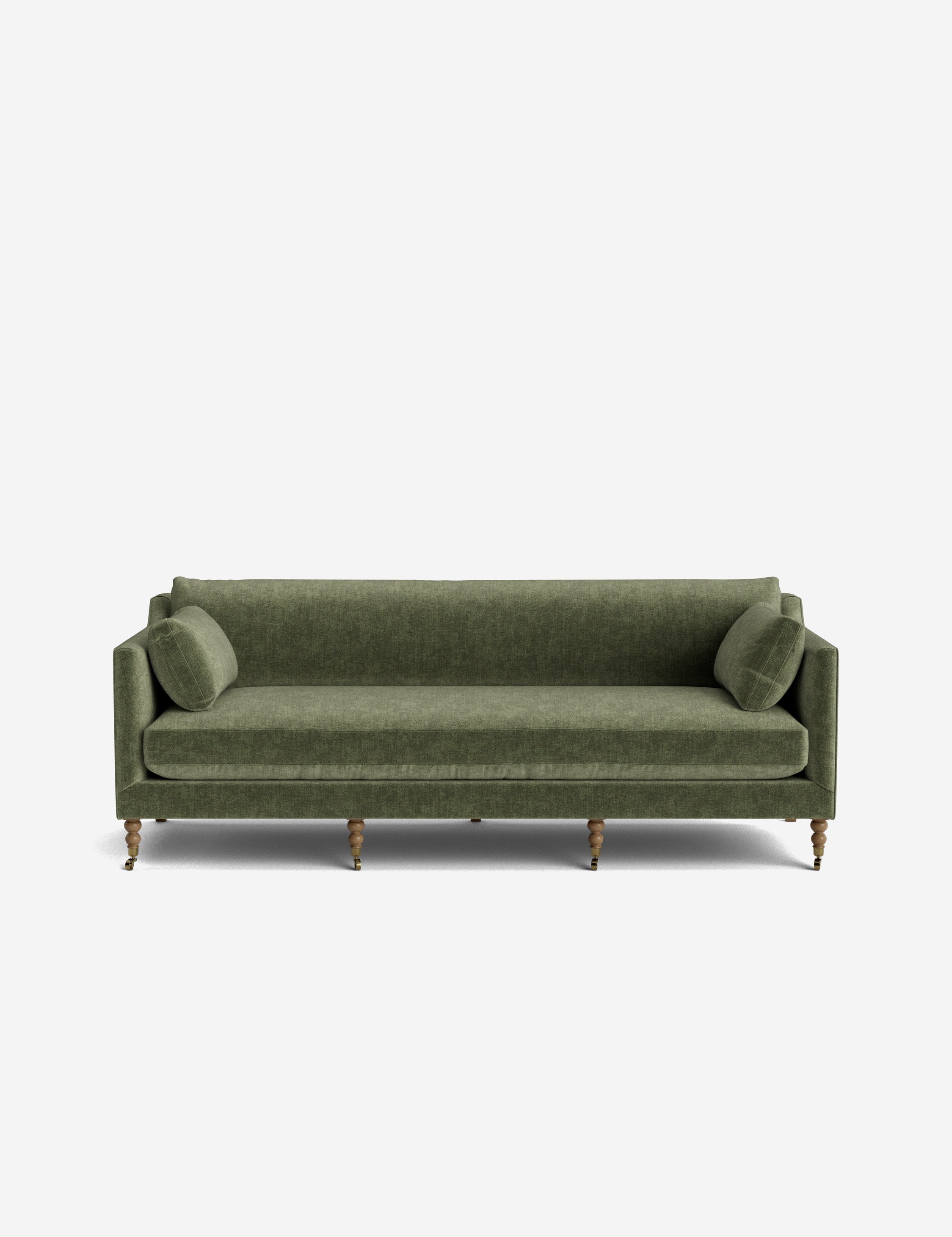 Fiora Sofa | Vintage Olive Velvet, Curved Legs