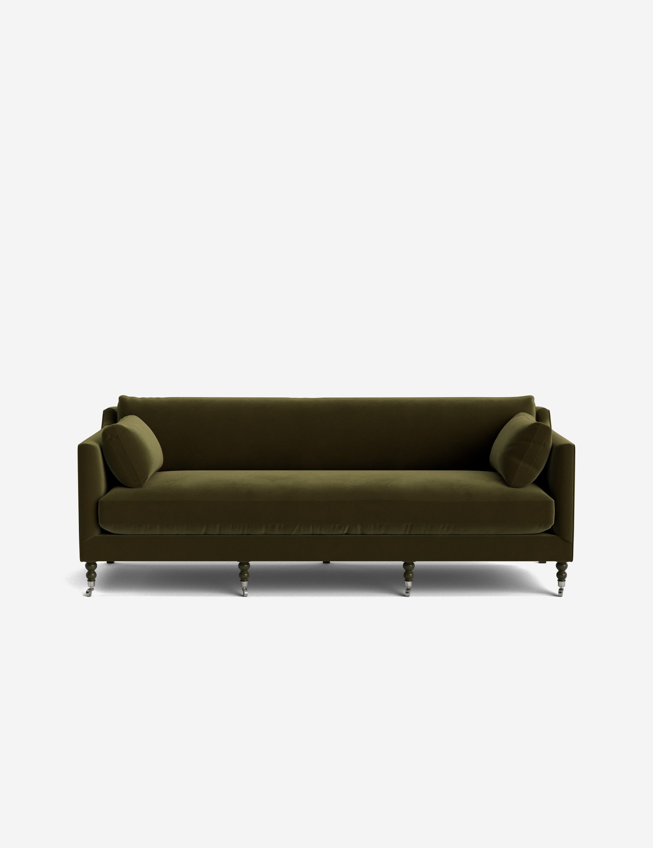 Fiora Sofa | Vintage Olive Velvet, Curved Legs