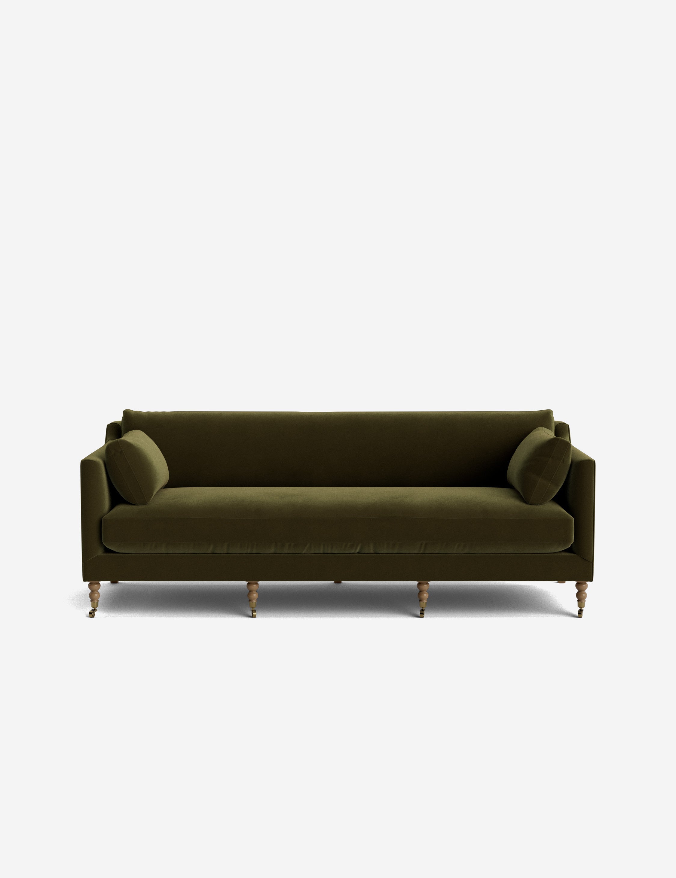 Fiora Sofa | Vintage Olive Velvet, Curved Legs