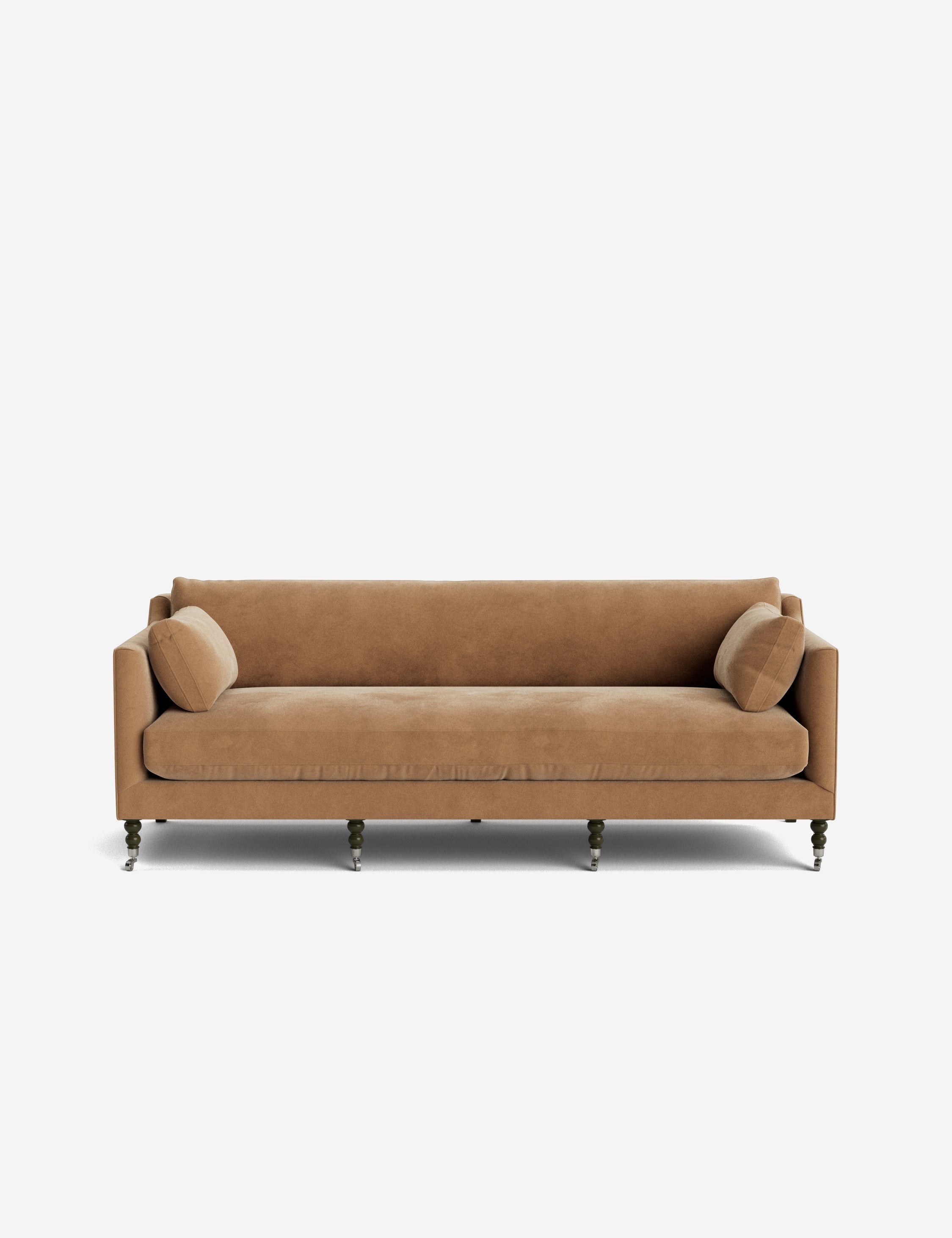 Fiora Sofa | Vintage Olive Velvet, Curved Legs