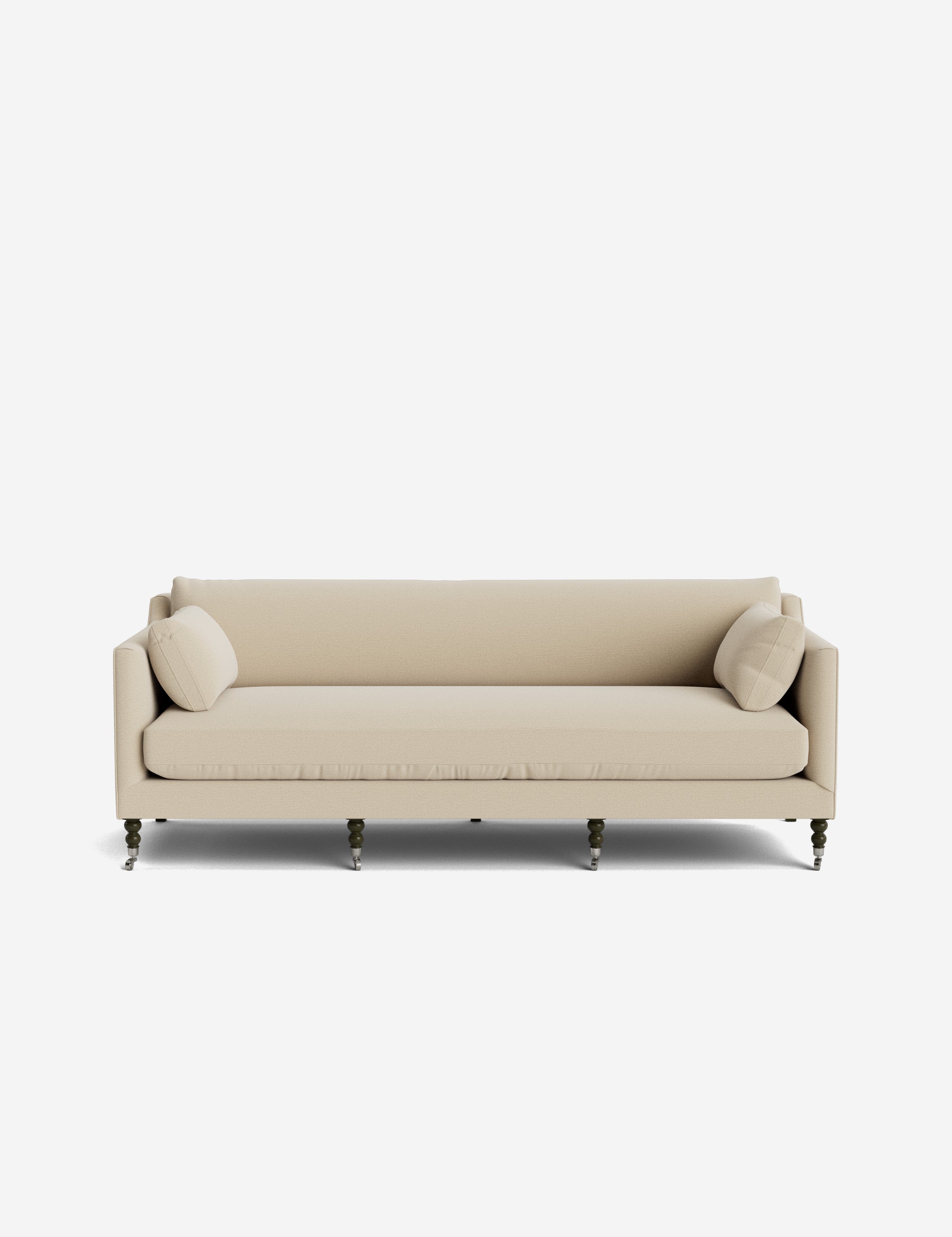 Fiora Sofa | Vintage Olive Velvet, Curved Legs