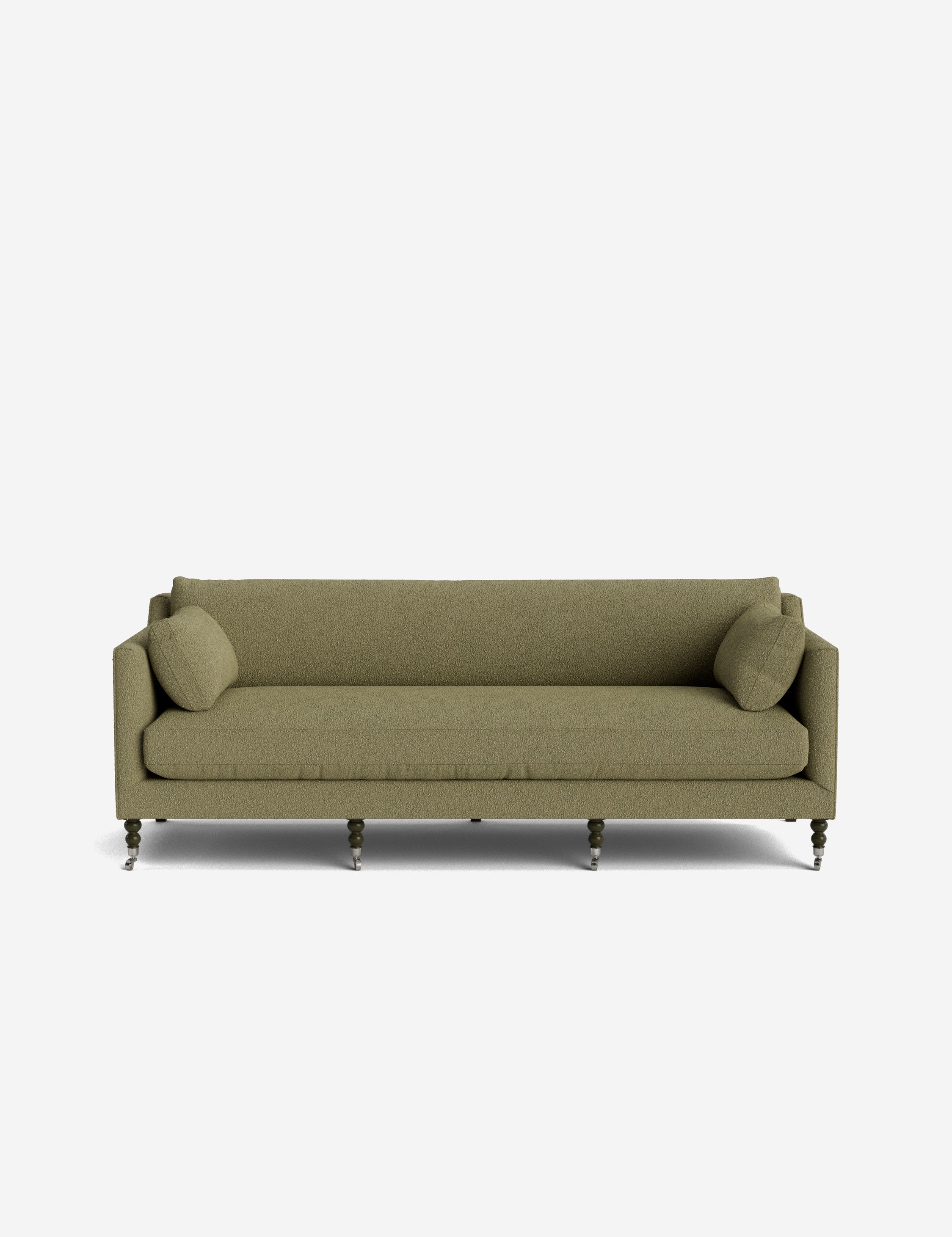 Fiora Sofa | Vintage Olive Velvet, Curved Legs