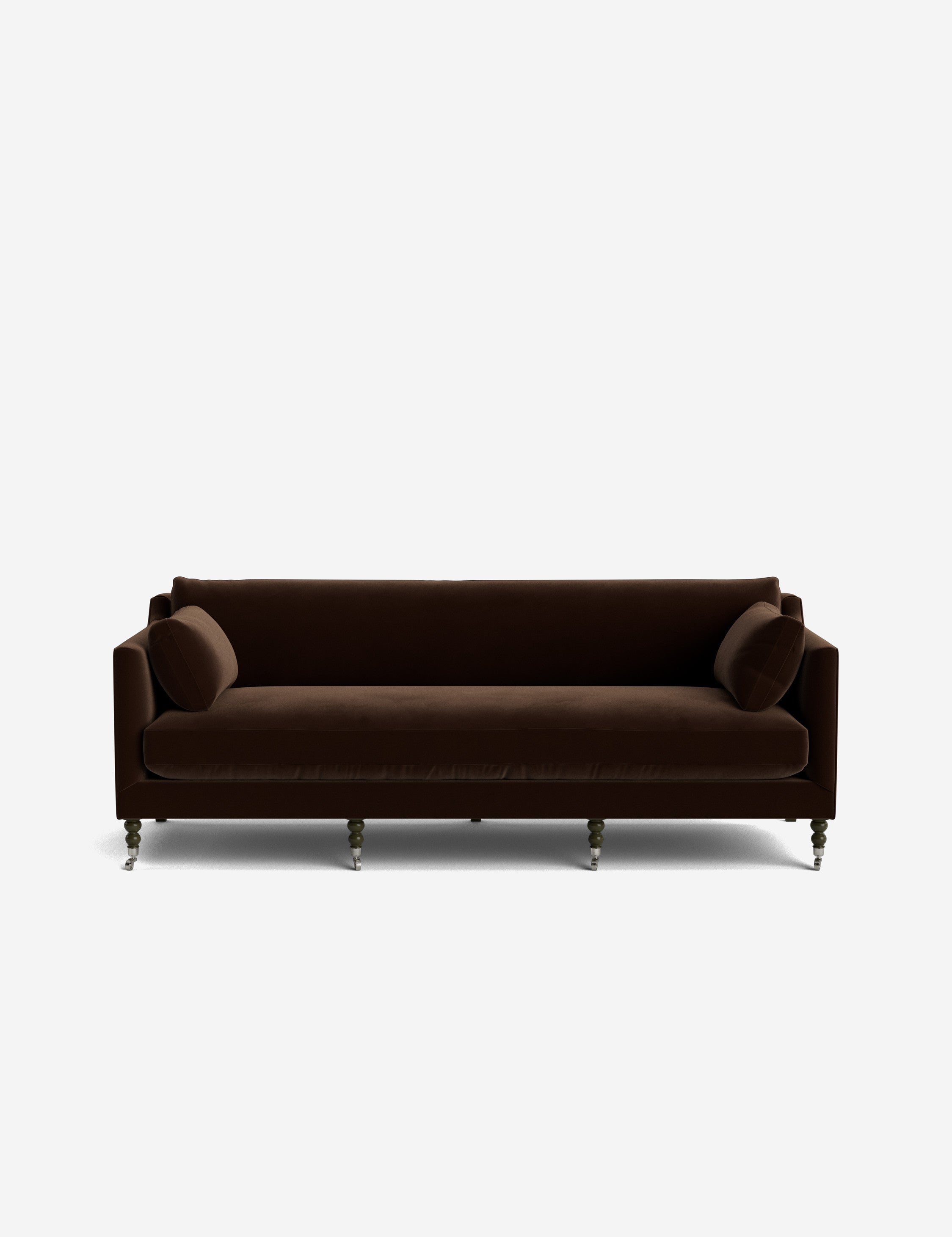 Fiora Sofa | Vintage Olive Velvet, Curved Legs