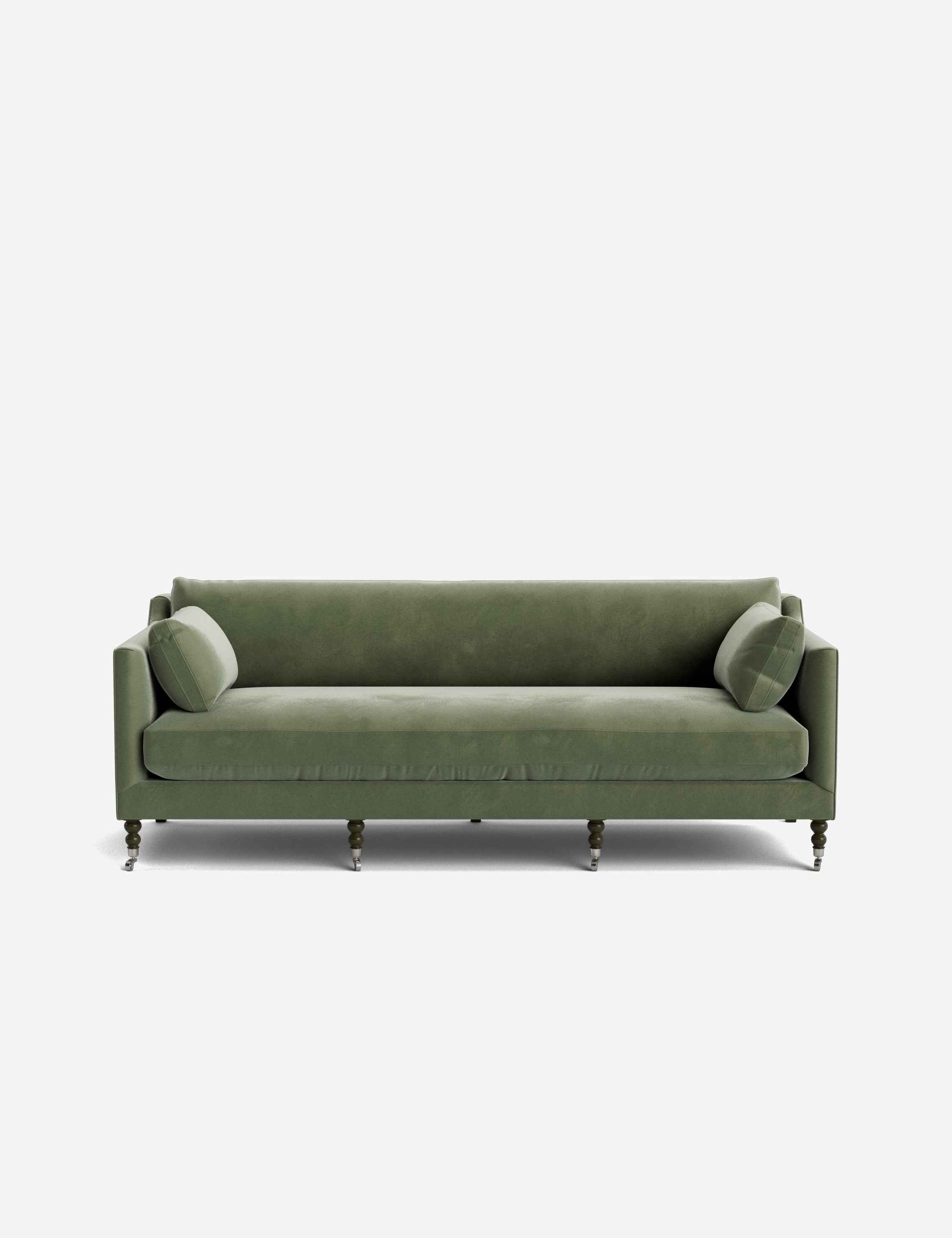 Fiora Sofa | Vintage Olive Velvet, Curved Legs