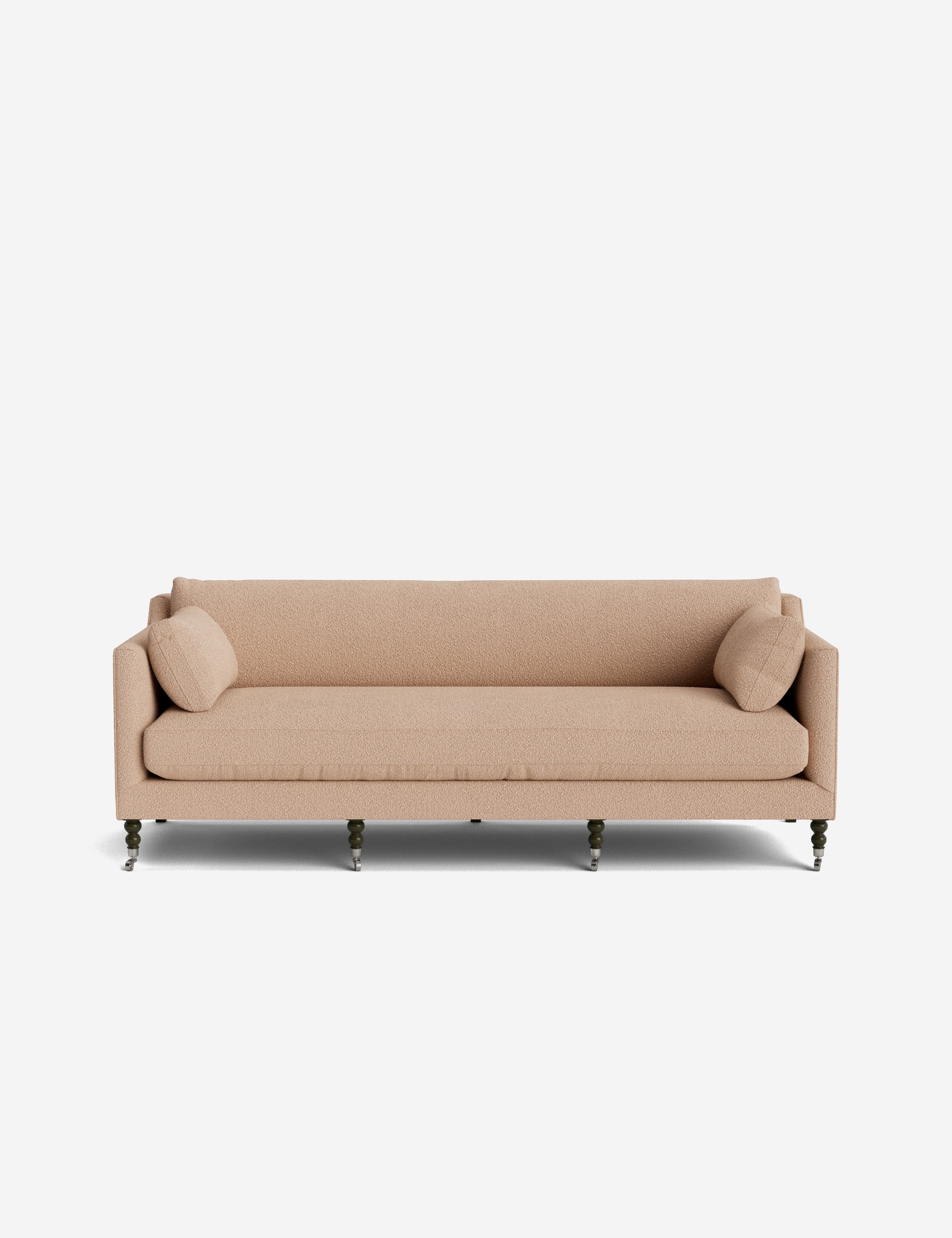 Fiora Sofa | Vintage Olive Velvet, Curved Legs