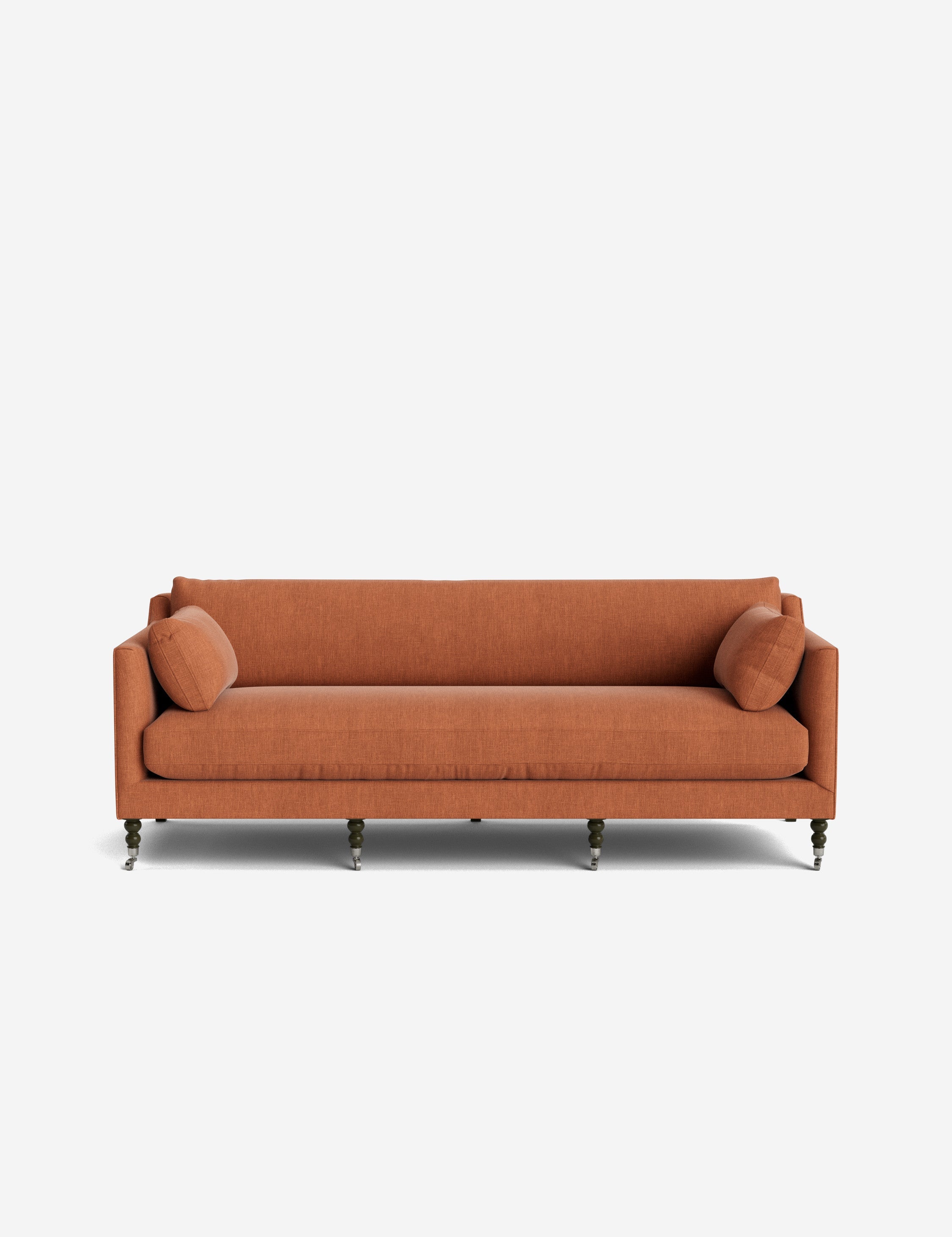 Fiora Sofa | Vintage Olive Velvet, Curved Legs