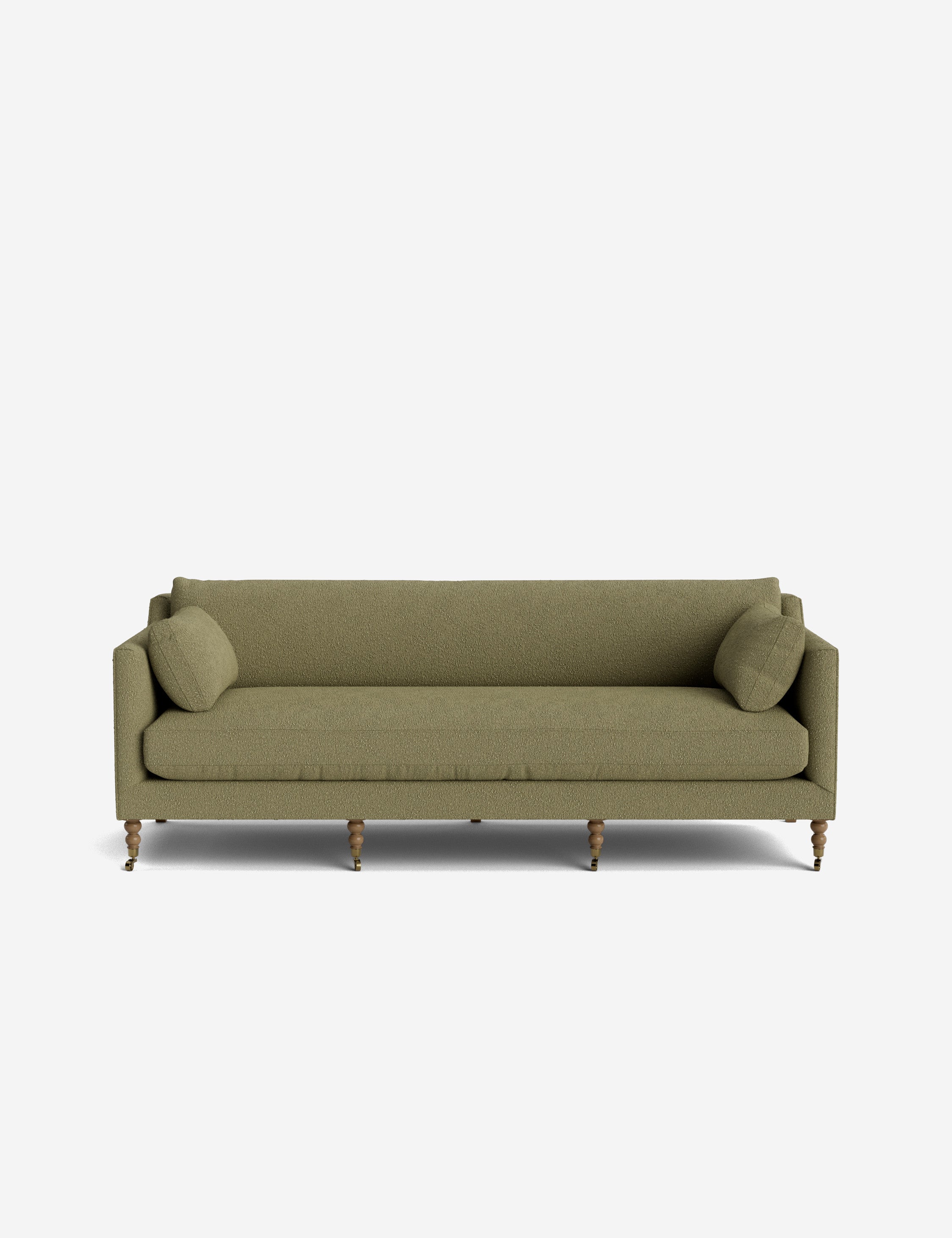 Fiora Sofa | Vintage Olive Velvet, Curved Legs