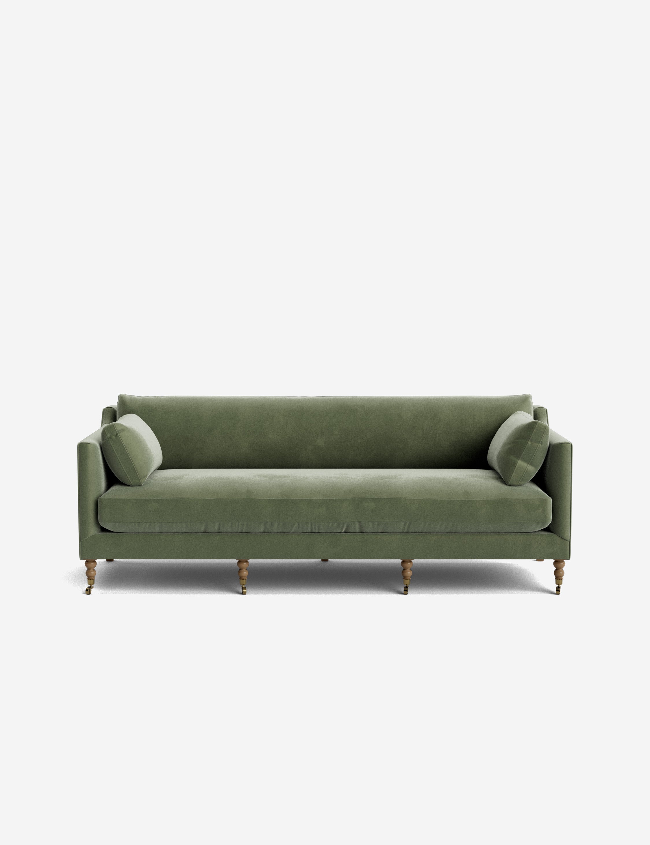 Fiora Sofa | Vintage Olive Velvet, Curved Legs