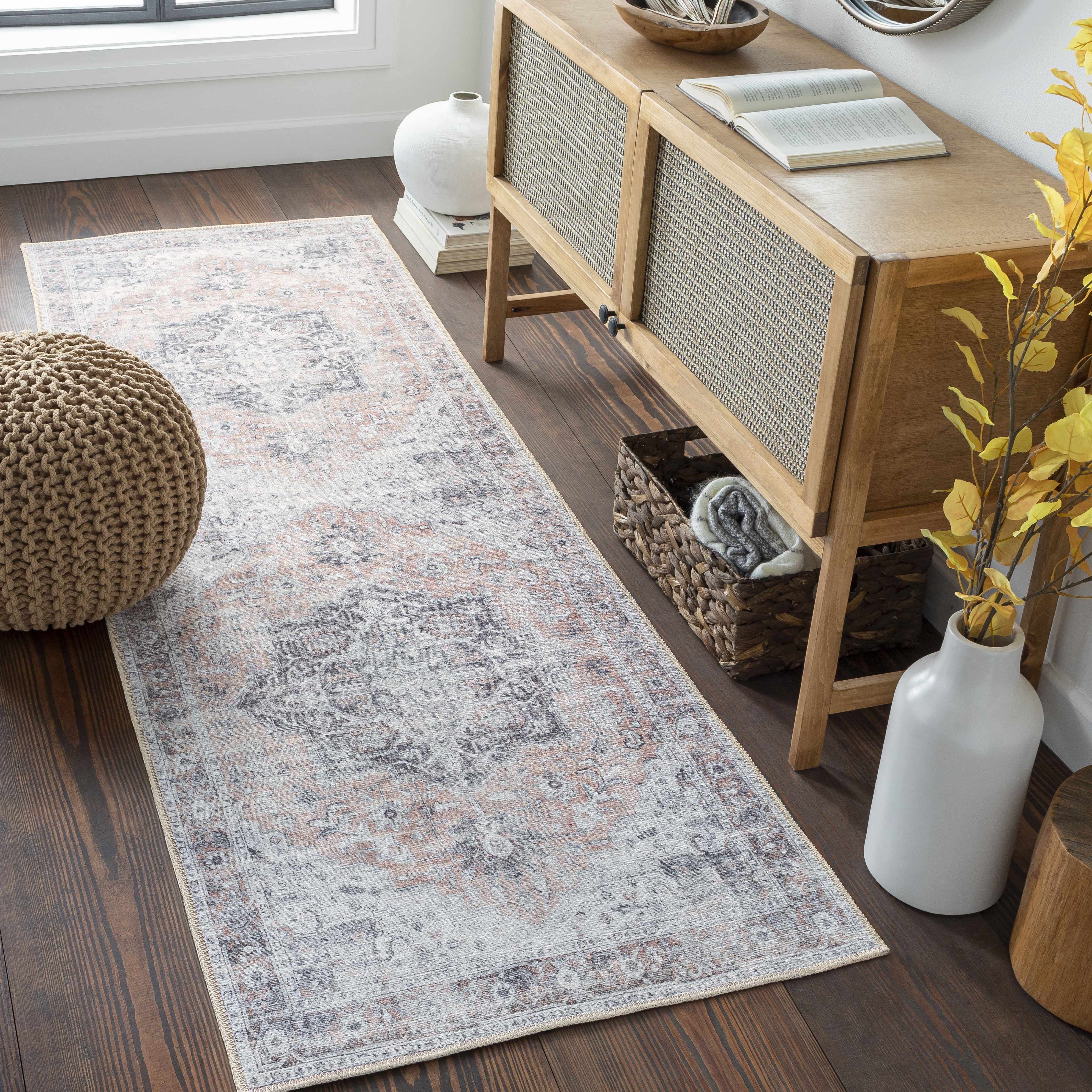 Fino Washable Rug  Machine Woven Chenille-Polyester, Low Pile