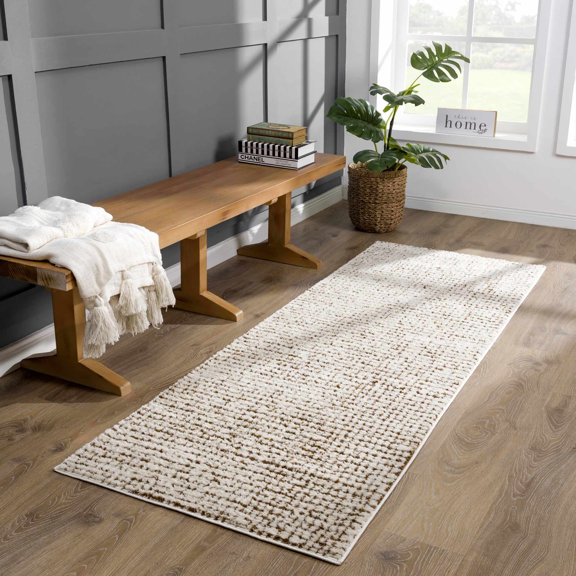 Bela Area Rug  High Pile, Machine Woven Polyester, Contemporary