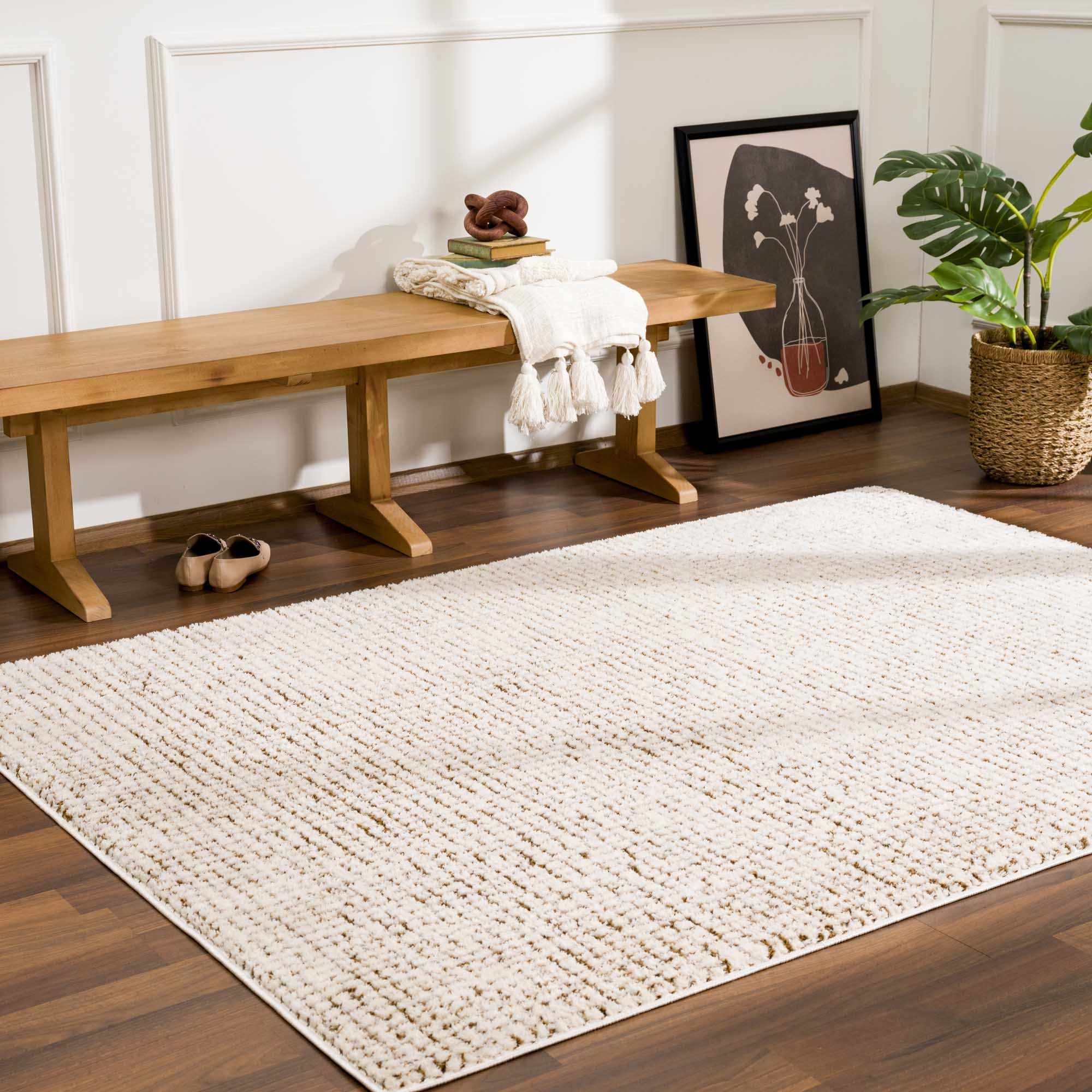 Bela Area Rug  High Pile, Machine Woven Polyester, Contemporary