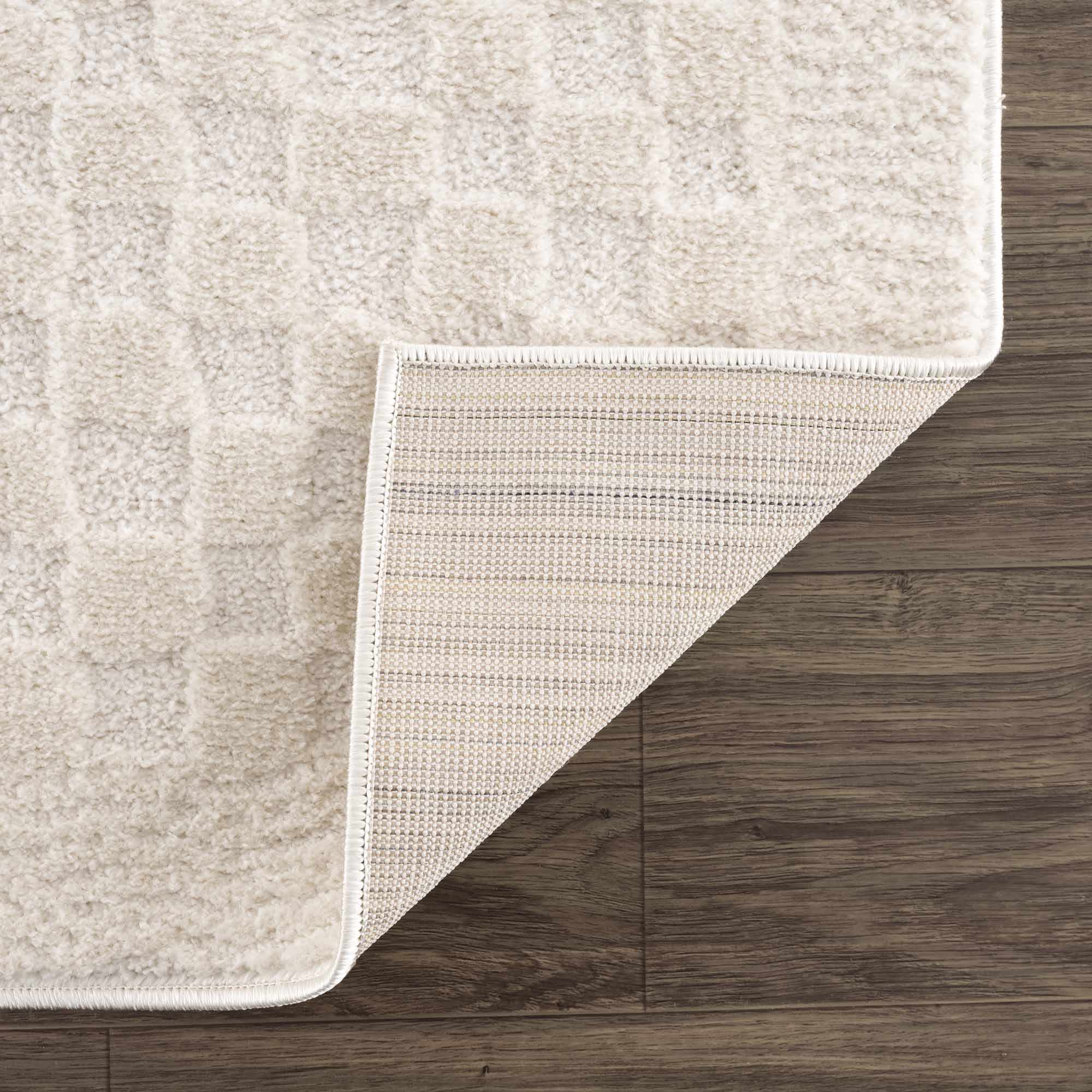 Luna Checkered Area Rug  High Pile  100% Polyester