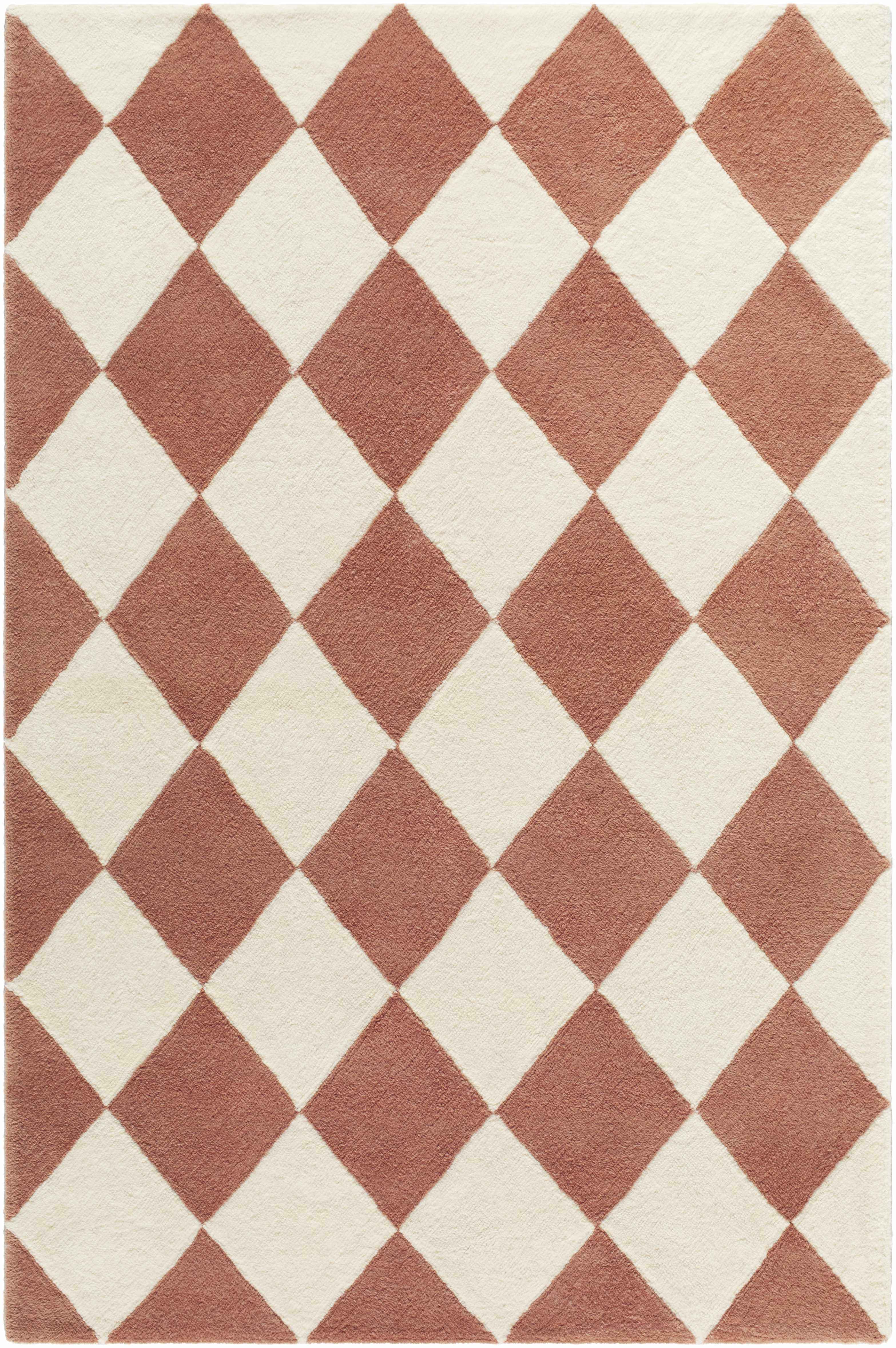 Bela Diamond Washable Wool Rug  Hand Tufted, Medium Pile