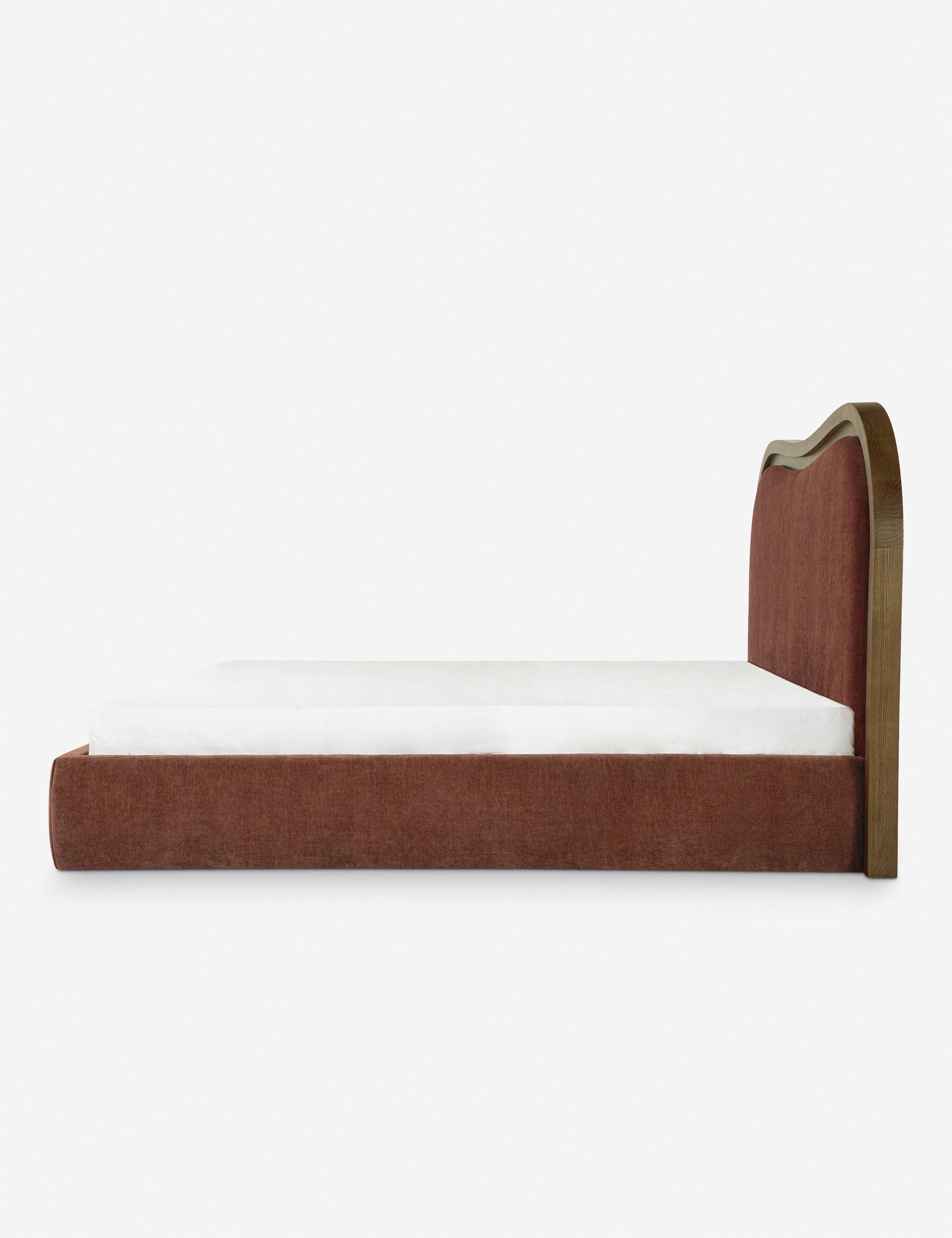Gavril Platform Bed | Solid Ash Border, Upholstered Headboard