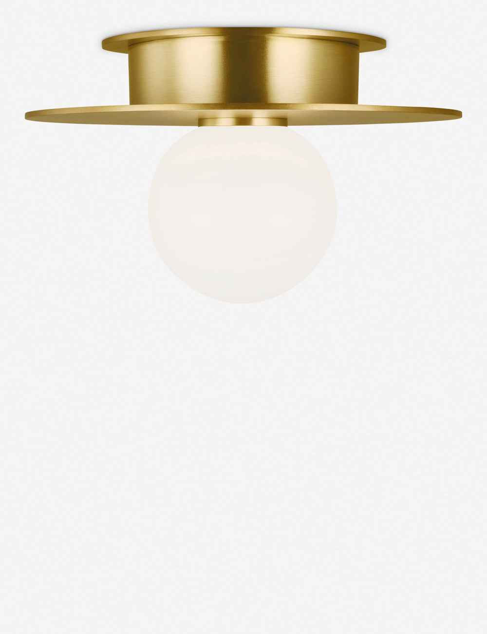 Natura Flush Mount Light | Milk Glass Globe, Curvilinear Design