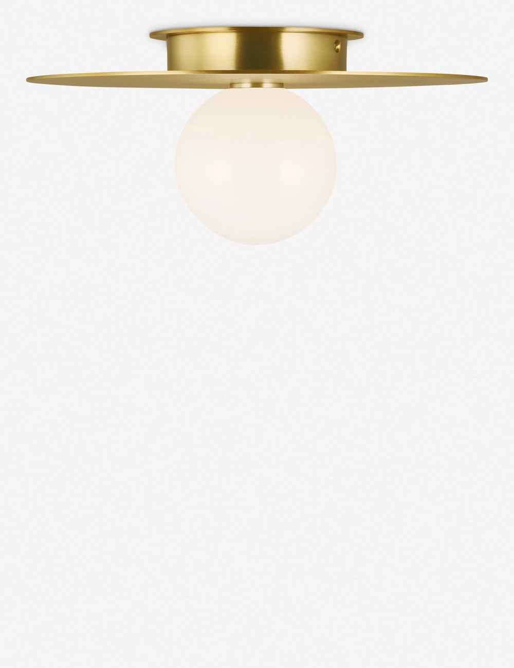 Natura Flush Mount Light | Milk Glass Globe, Curvilinear Design