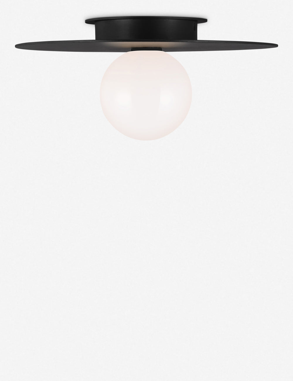 Natura Flush Mount Light | Milk Glass Globe, Curvilinear Design