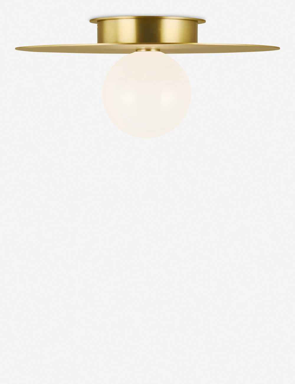 Natura Flush Mount Light | Milk Glass Globe, Curvilinear Design