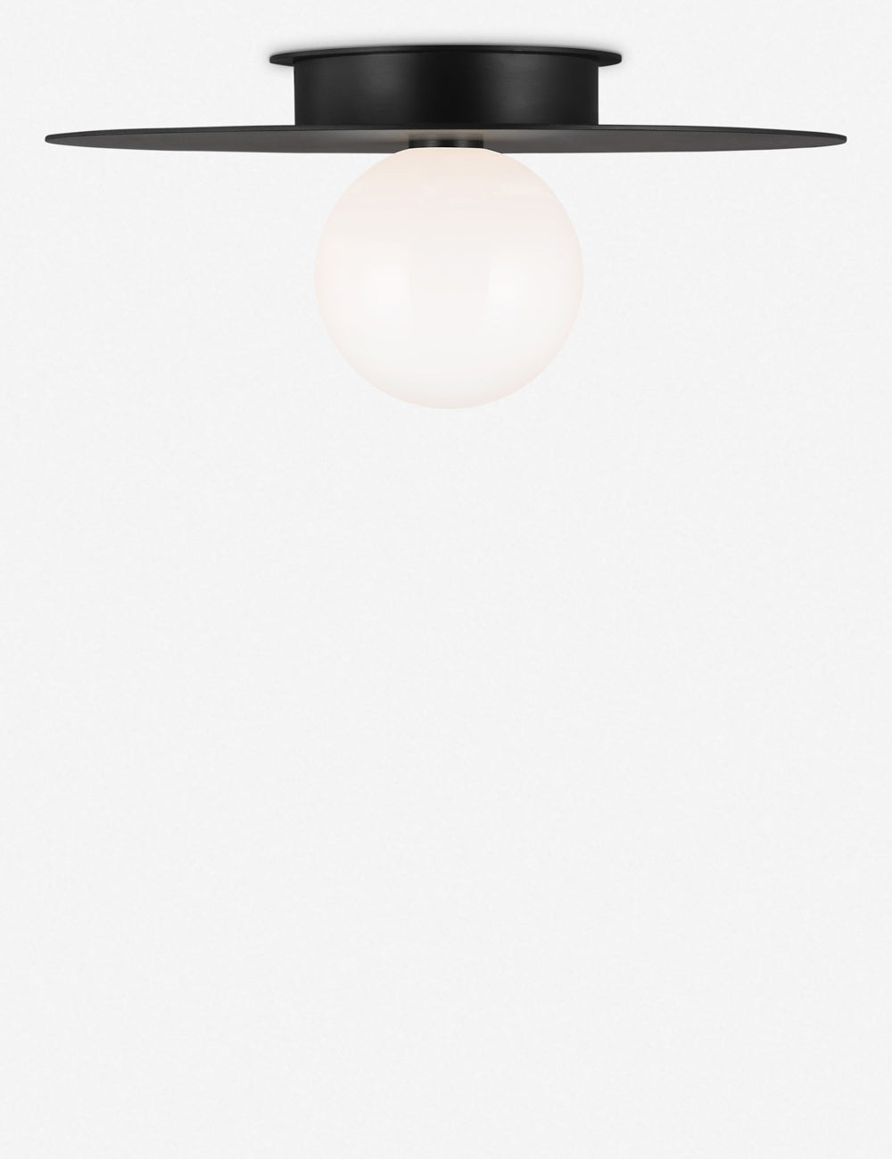 Natura Flush Mount Light | Milk Glass Globe, Curvilinear Design