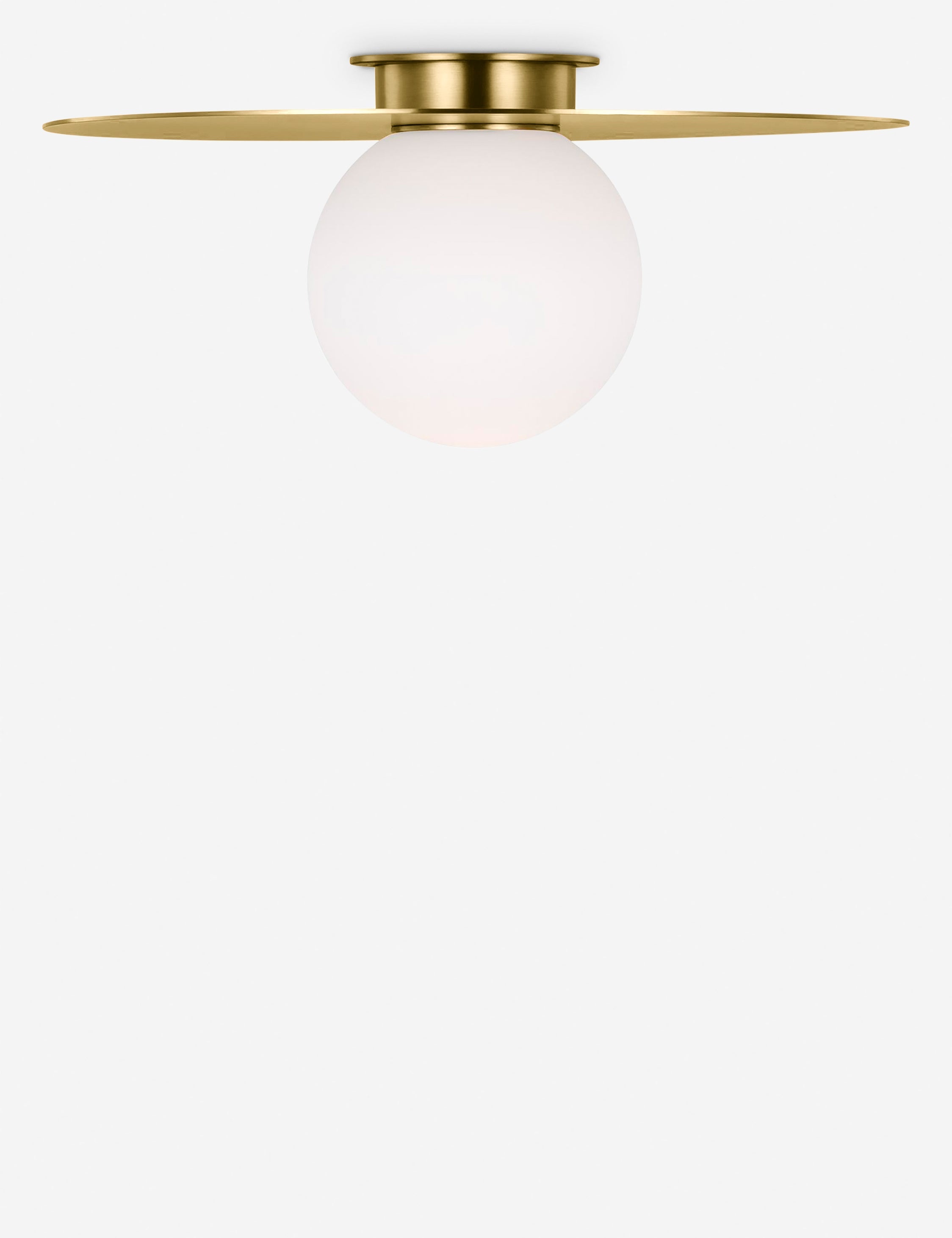 Natura Flush Mount Light | Milk Glass Globe, Curvilinear Design