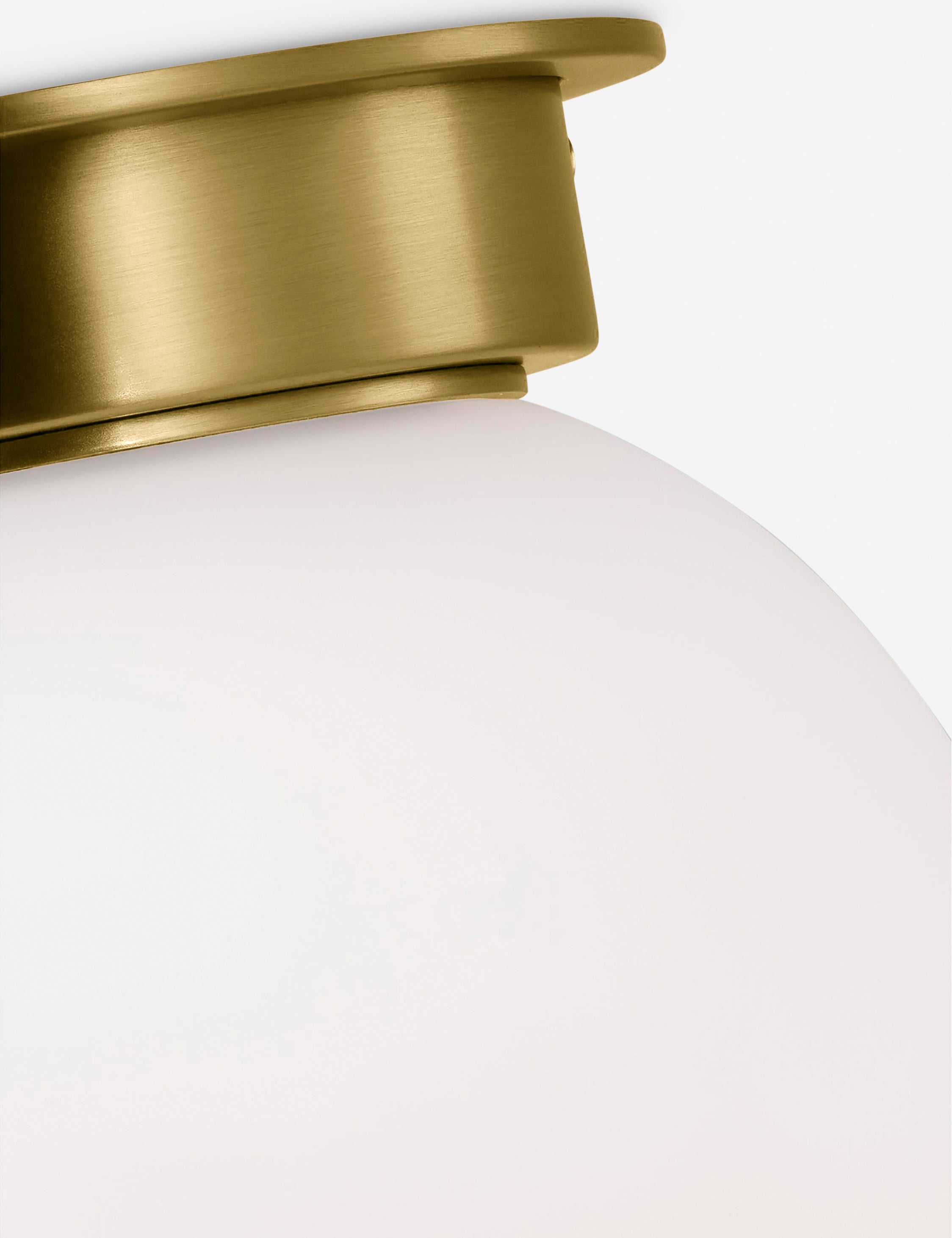 Natura Flush Mount Light | Milk Glass Globe, Curvilinear Design