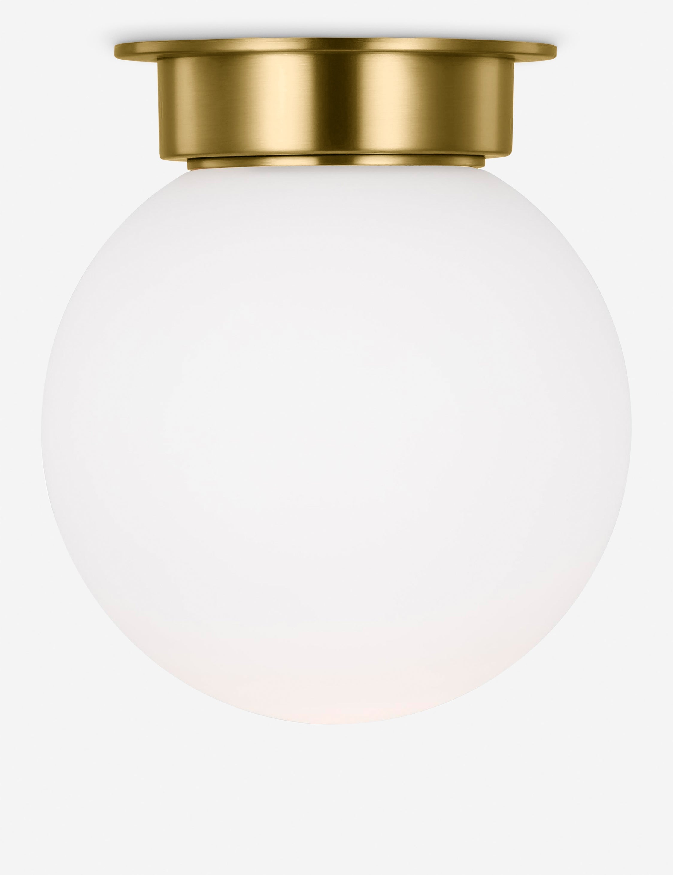 Natura Flush Mount Light | Milk Glass Globe, Curvilinear Design