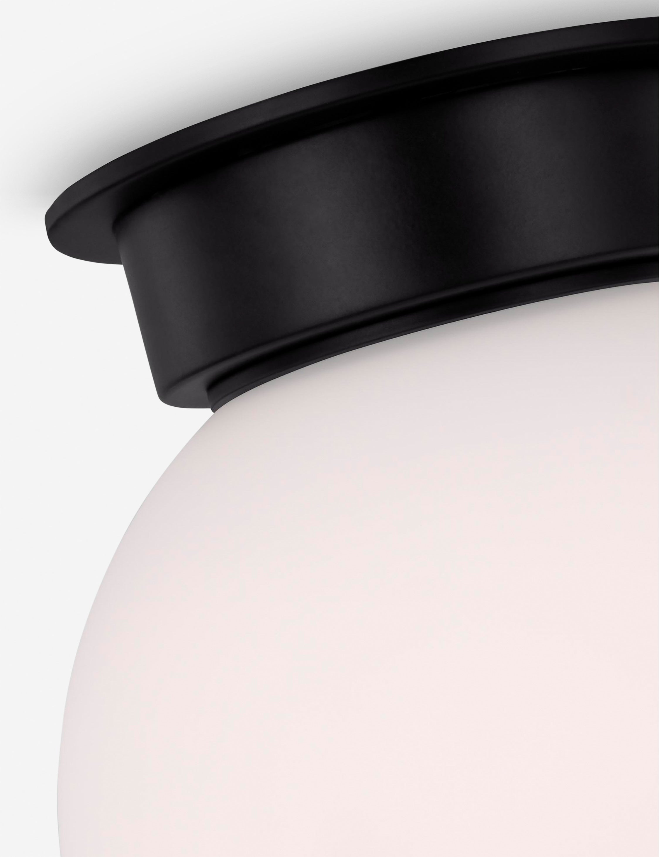 Natura Flush Mount Light | Milk Glass Globe, Curvilinear Design