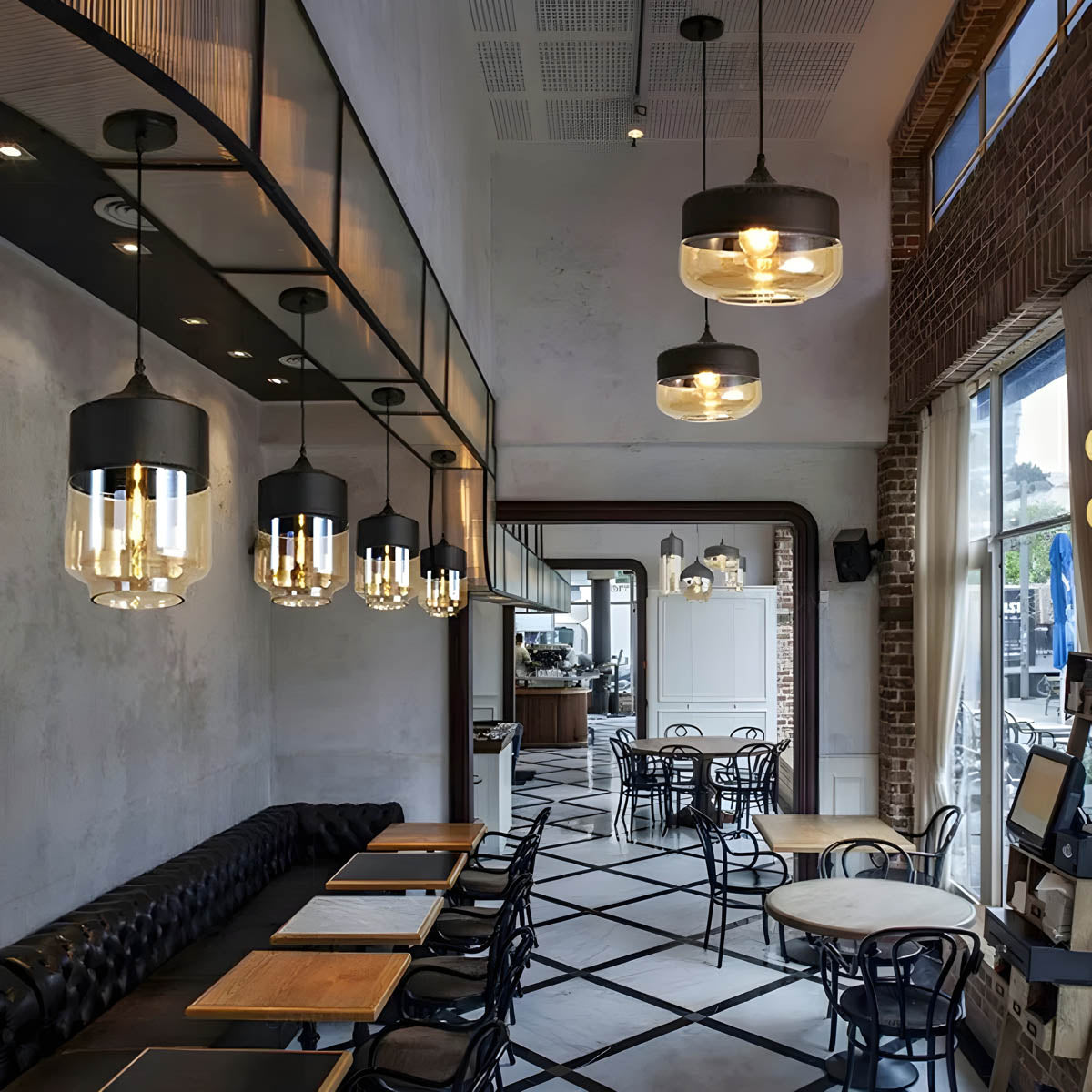 Kairo Hanglamp | Moderne Glazen Verlichting, Zwart, E27 Fitting