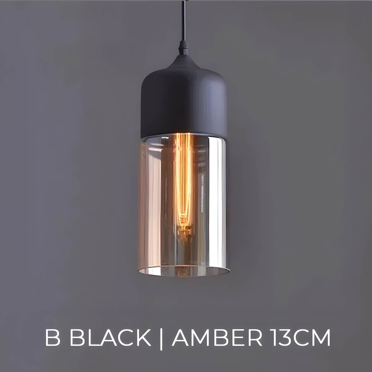 Kairo Hanglamp | Moderne Glazen Verlichting, Zwart, E27 Fitting
