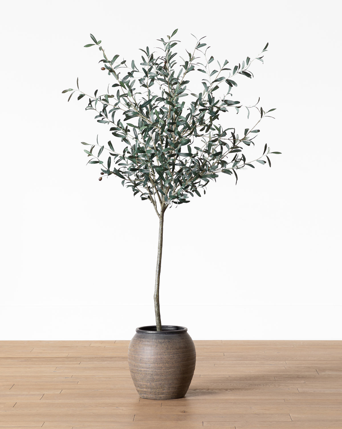 Bello Faux Olive Tree 72" with Ceramic Pot, Dark Green Foliage