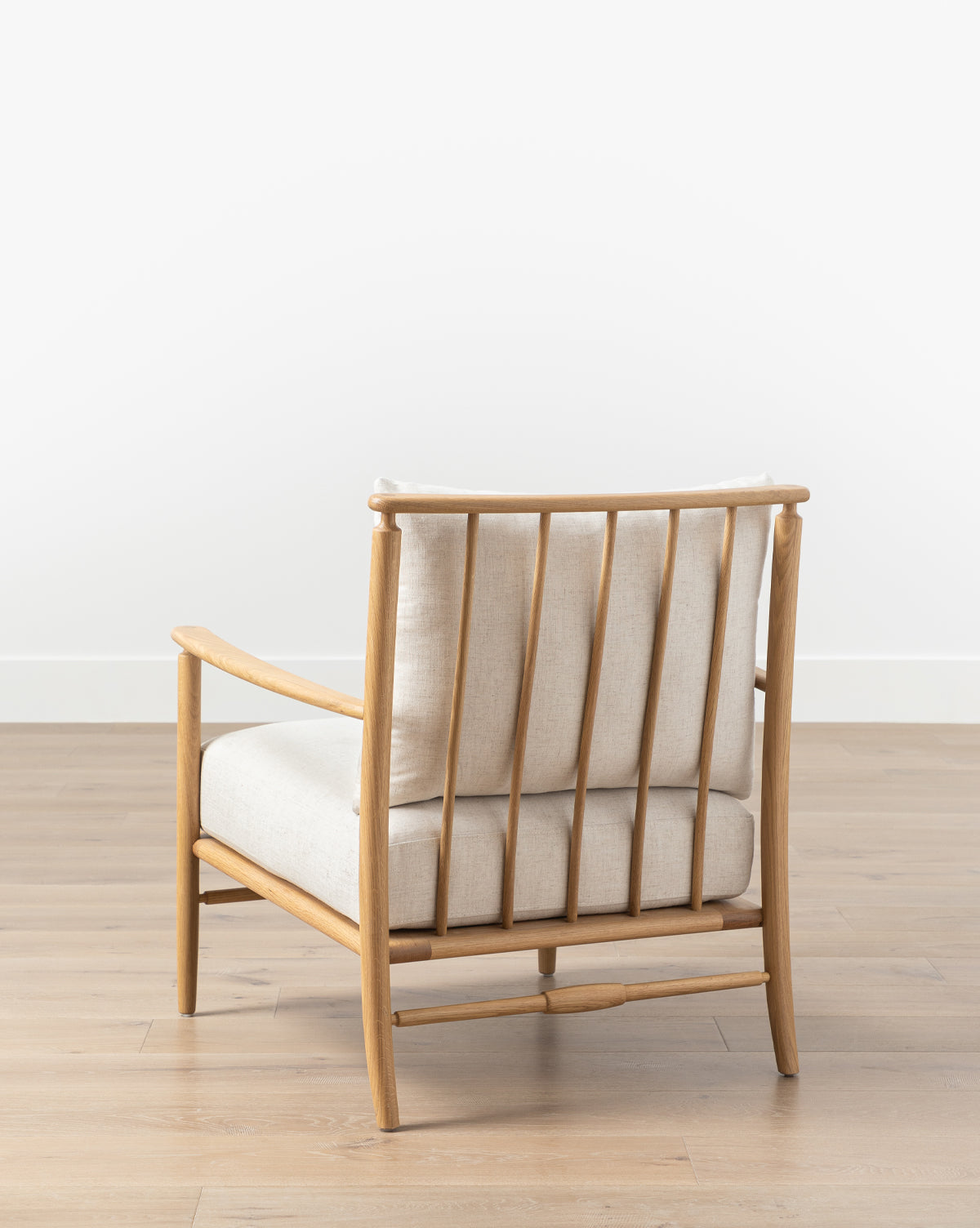 Falcon Lounge Chair  Solid Oak Frame, Linen Cushions