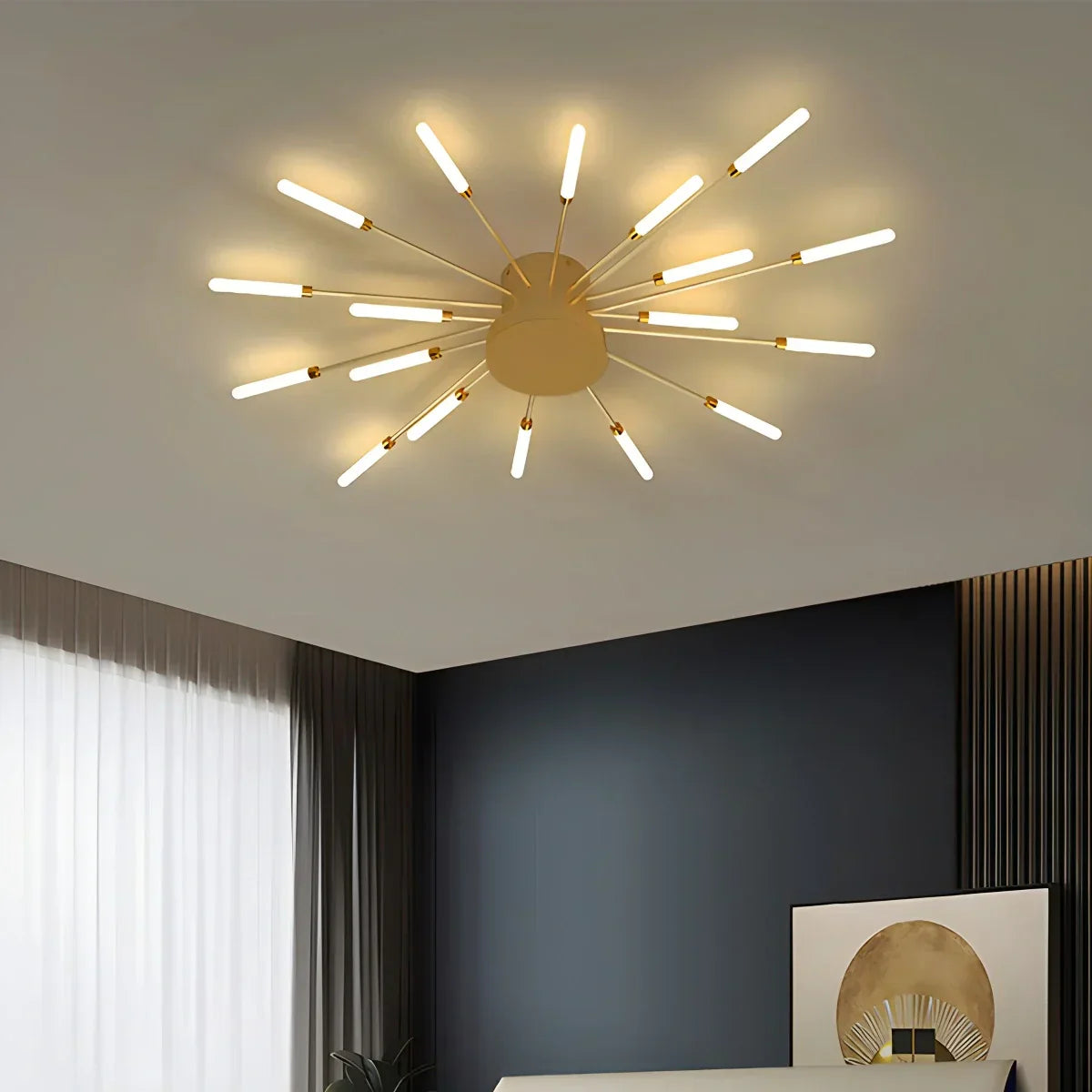 Kora LED Plafondlamp | Dimbaar, Modern Design in Zwart of Goud