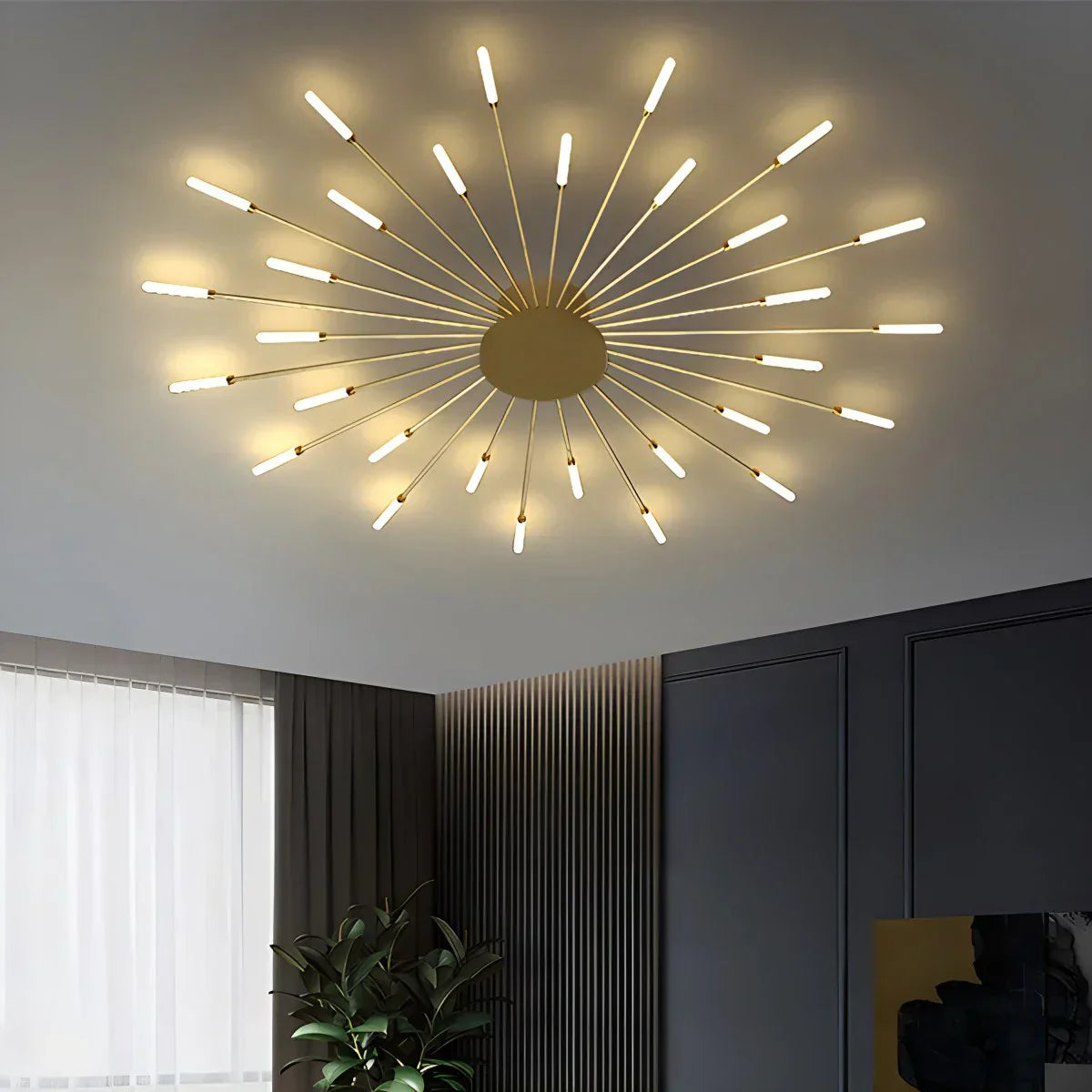 Kora LED Plafondlamp | Dimbaar, Modern Design in Zwart of Goud