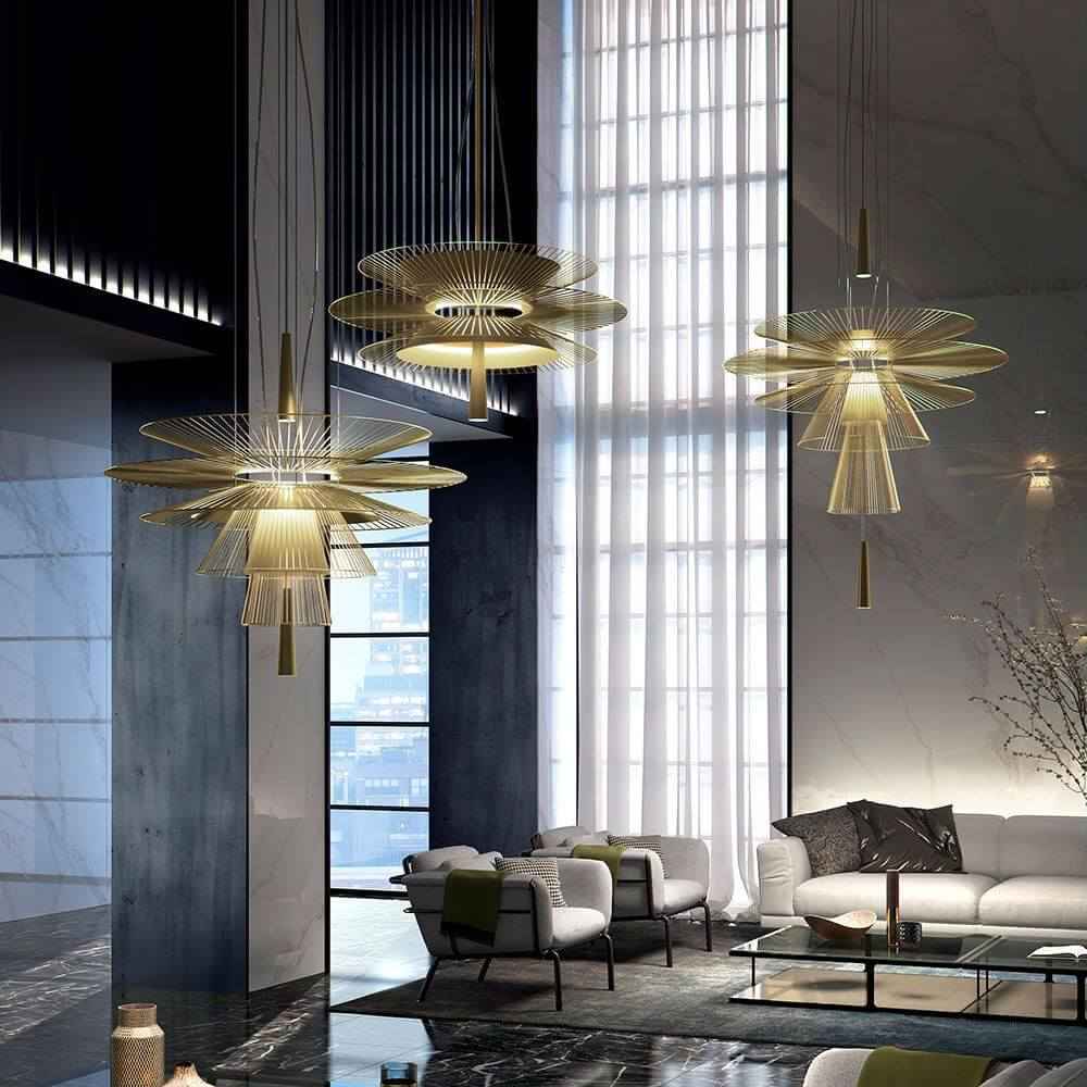Gravity LED Pendant Light | Metal Rod Design, Warm White Illumination