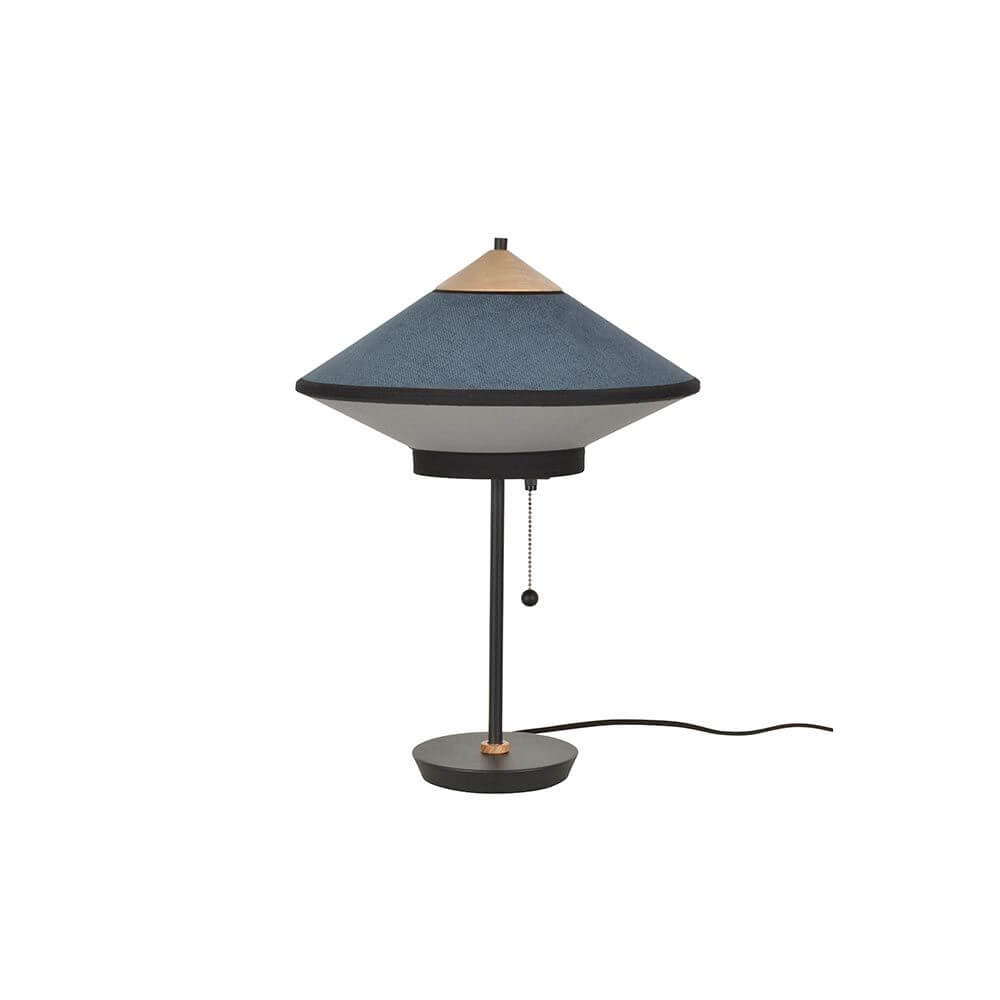 Bela Table Lamp | Velvet & Linen Shade, Pull Cord Design