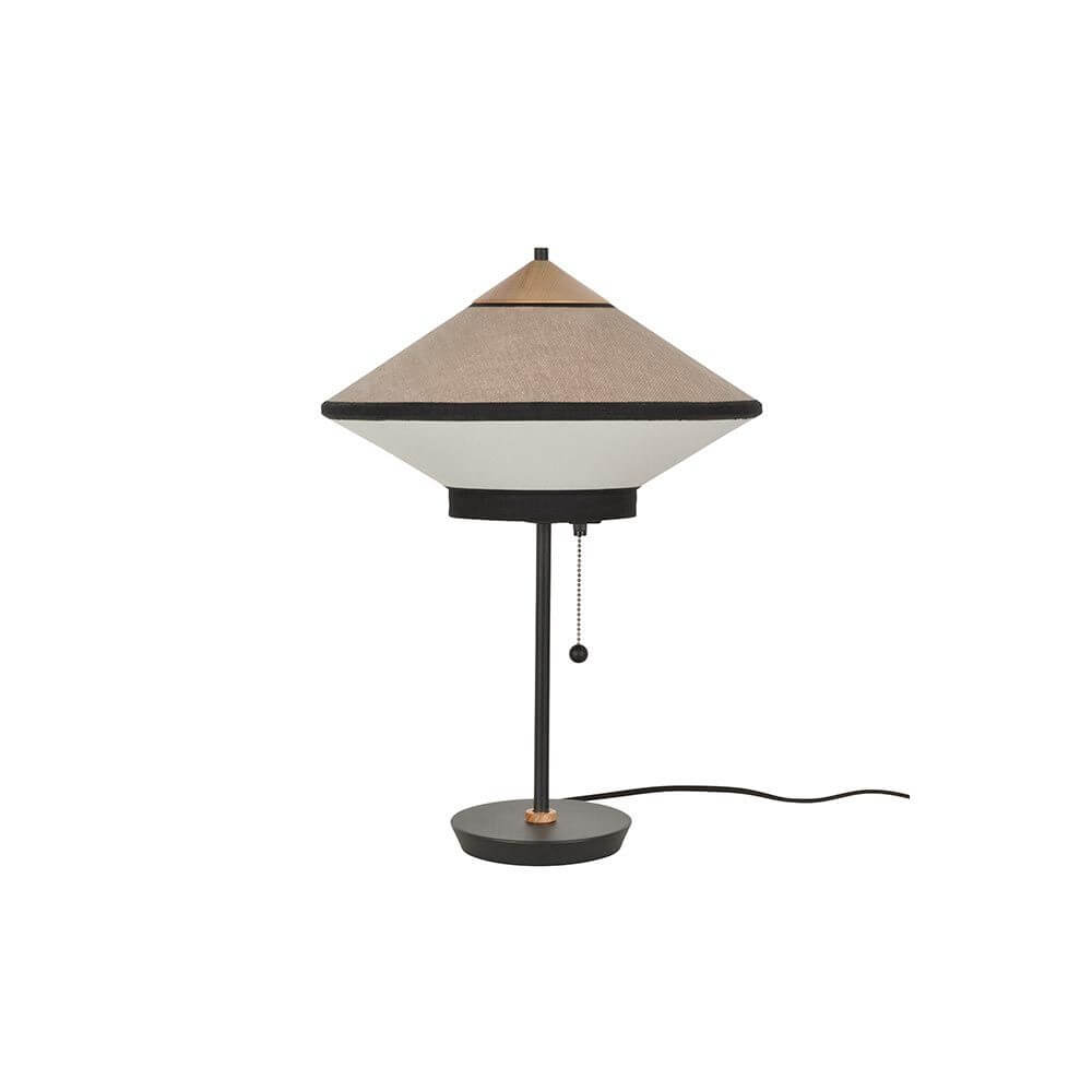 Bela Table Lamp | Velvet & Linen Shade, Pull Cord Design