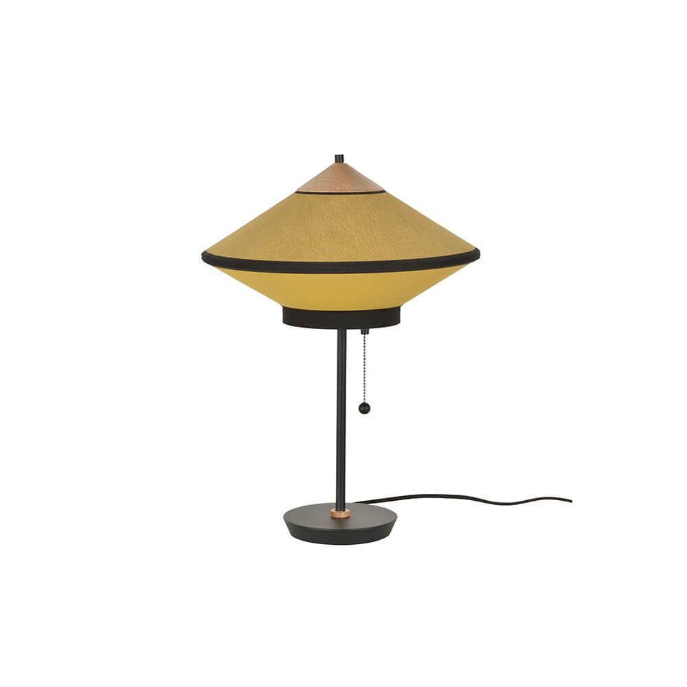 Bela Table Lamp | Velvet & Linen Shade, Pull Cord Design