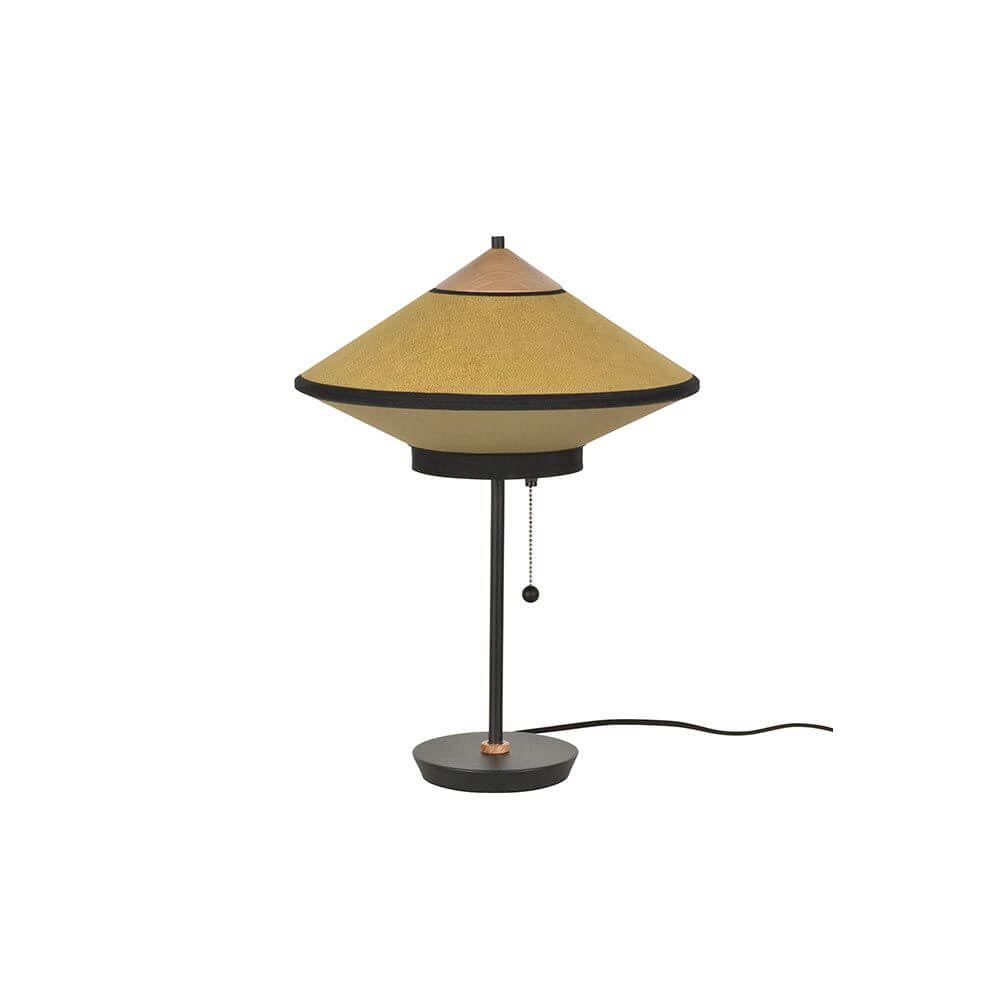 Bela Table Lamp | Velvet & Linen Shade, Pull Cord Design