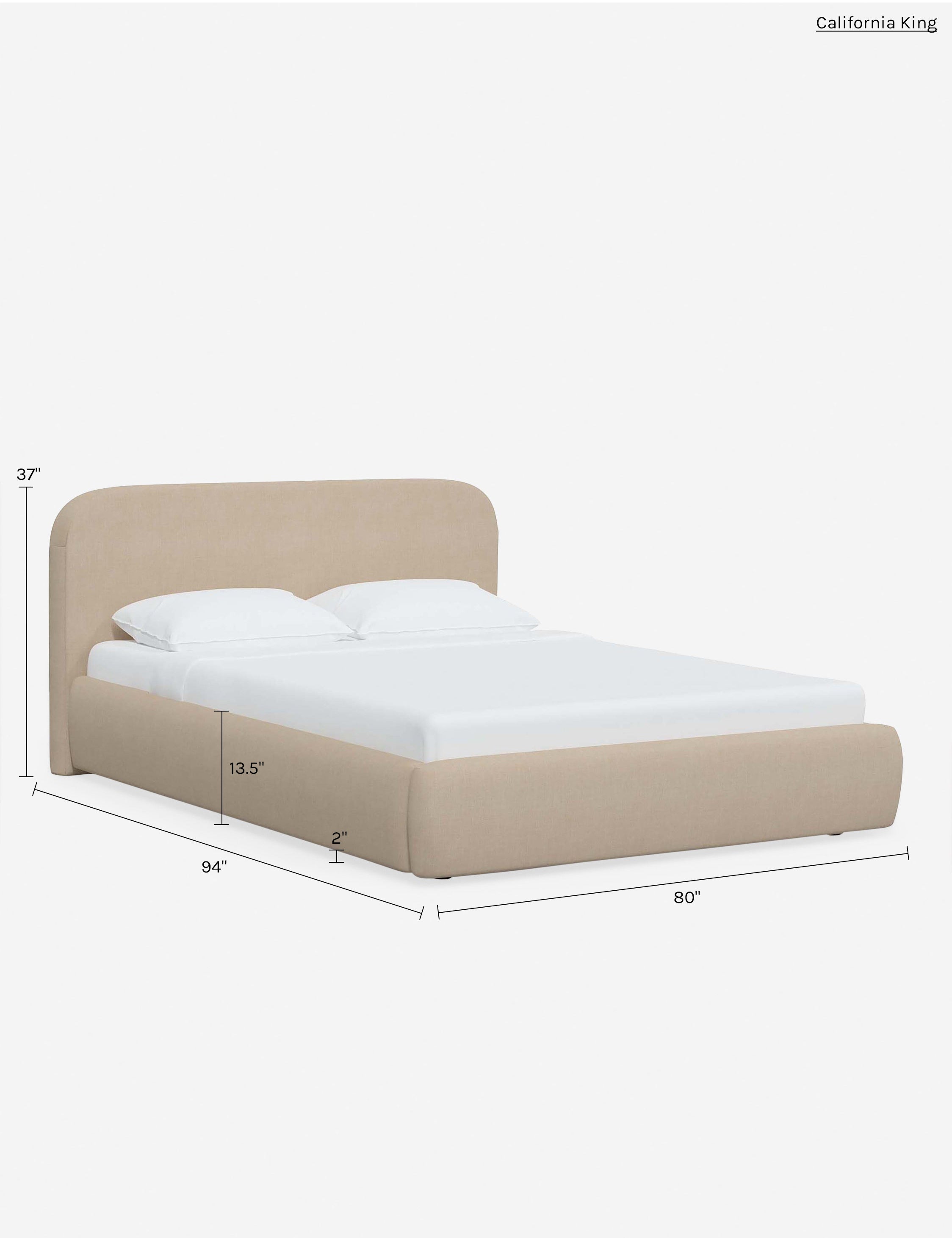 Bela Platform Bed | Upholstered, Low Rounded Headboard