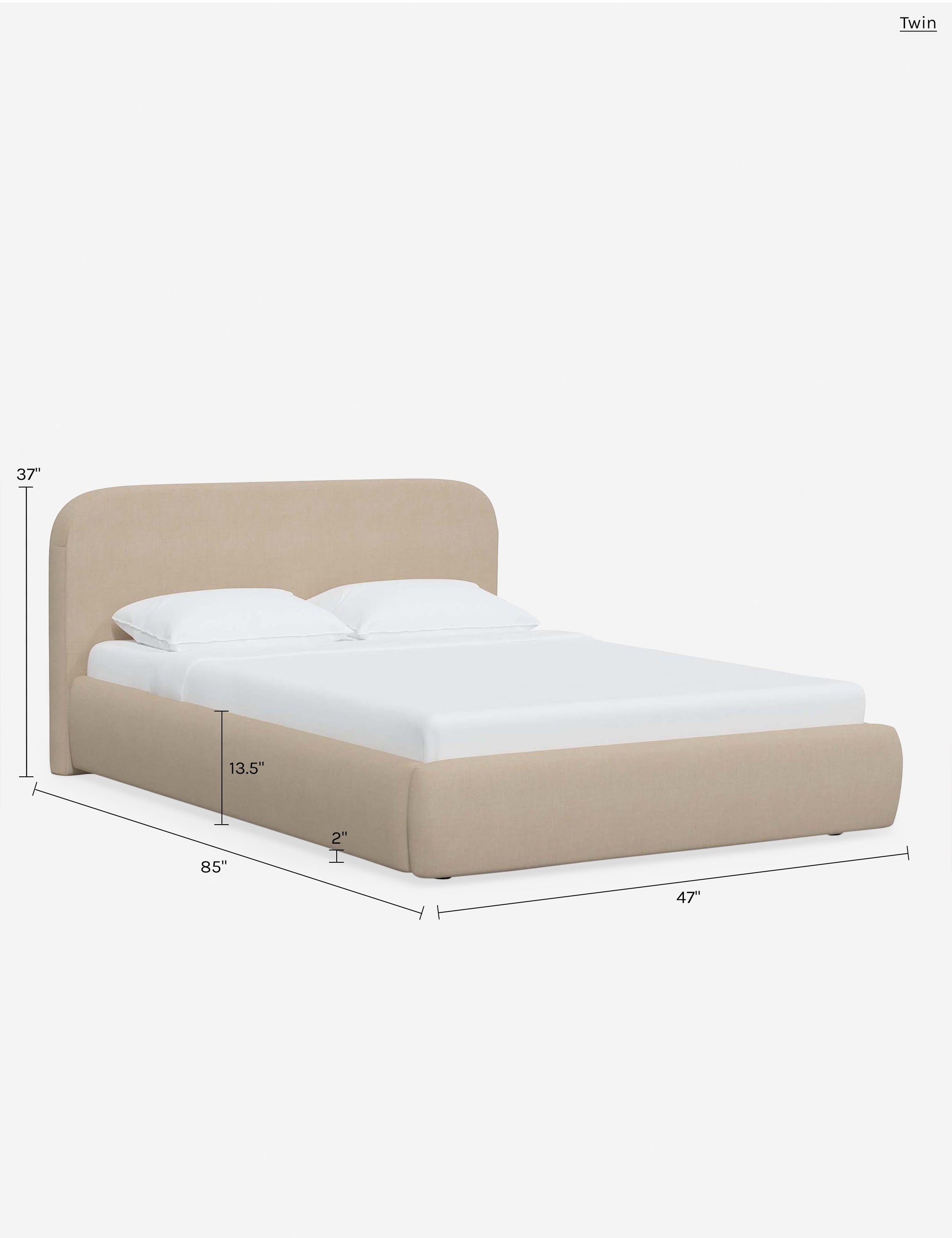 Bela Platform Bed | Upholstered, Low Rounded Headboard