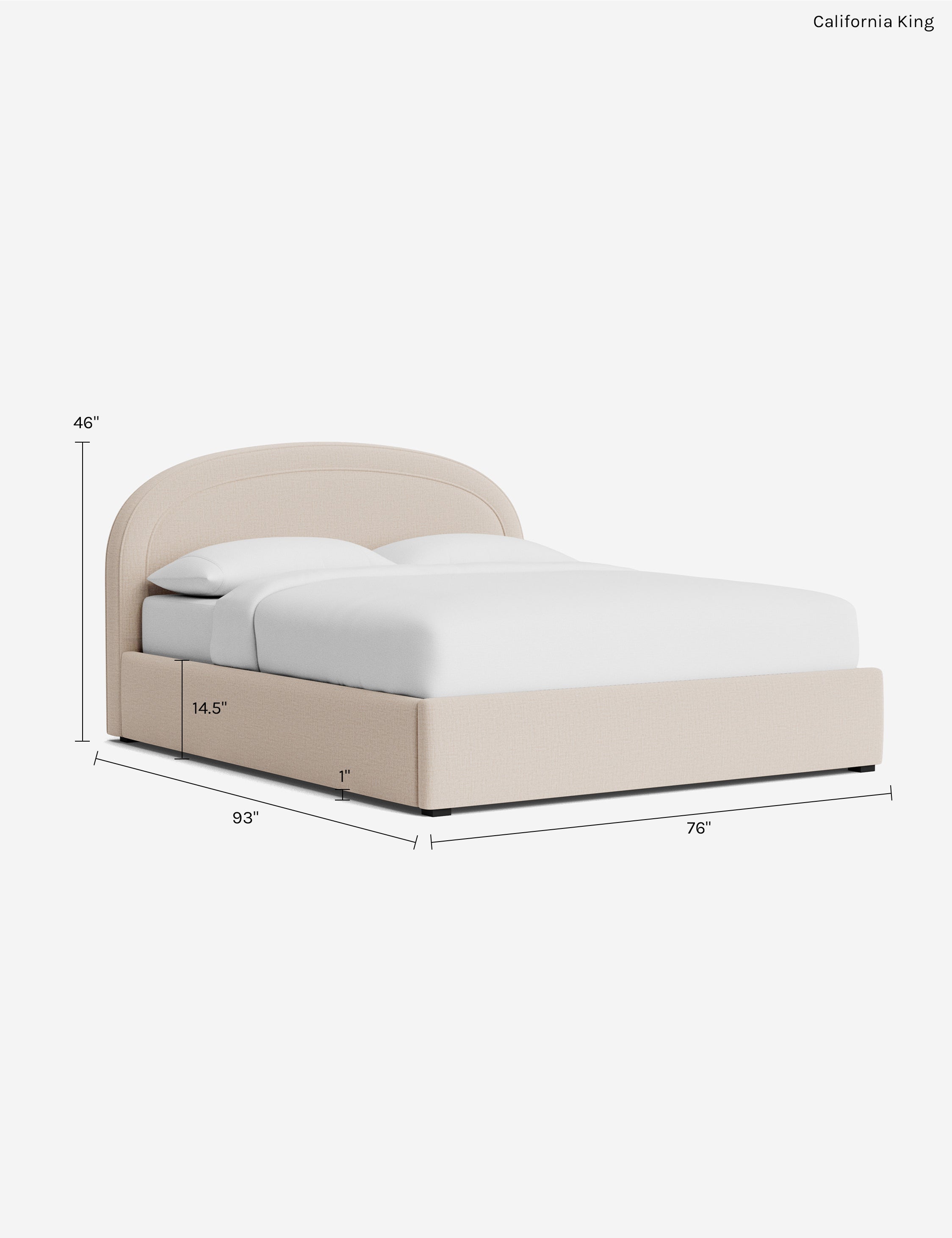 Nexus Platform Bed | Arched Headboard, Bespoke Upholstery