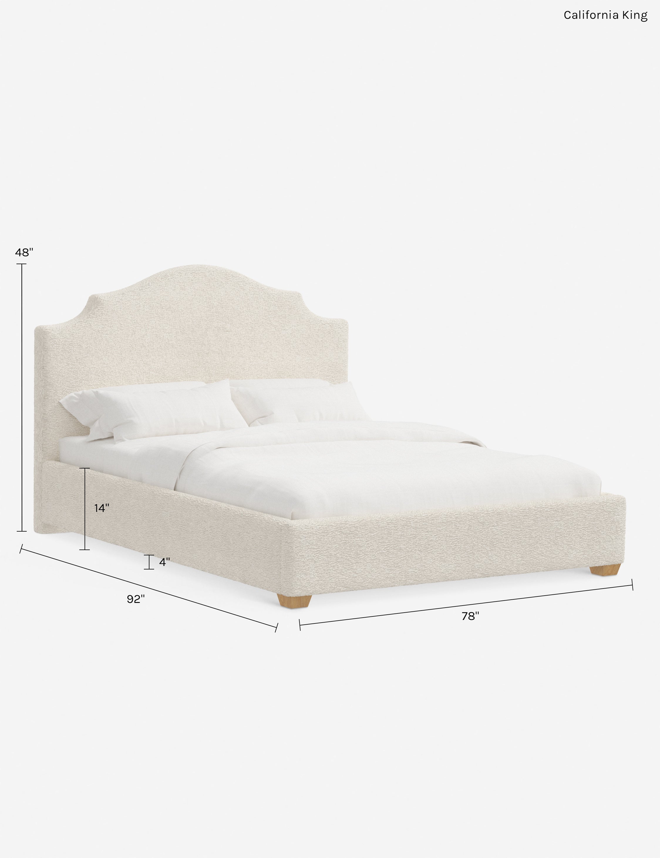 Pavo Platform Bed | Mission-Style Arch, Upholstered Headboard