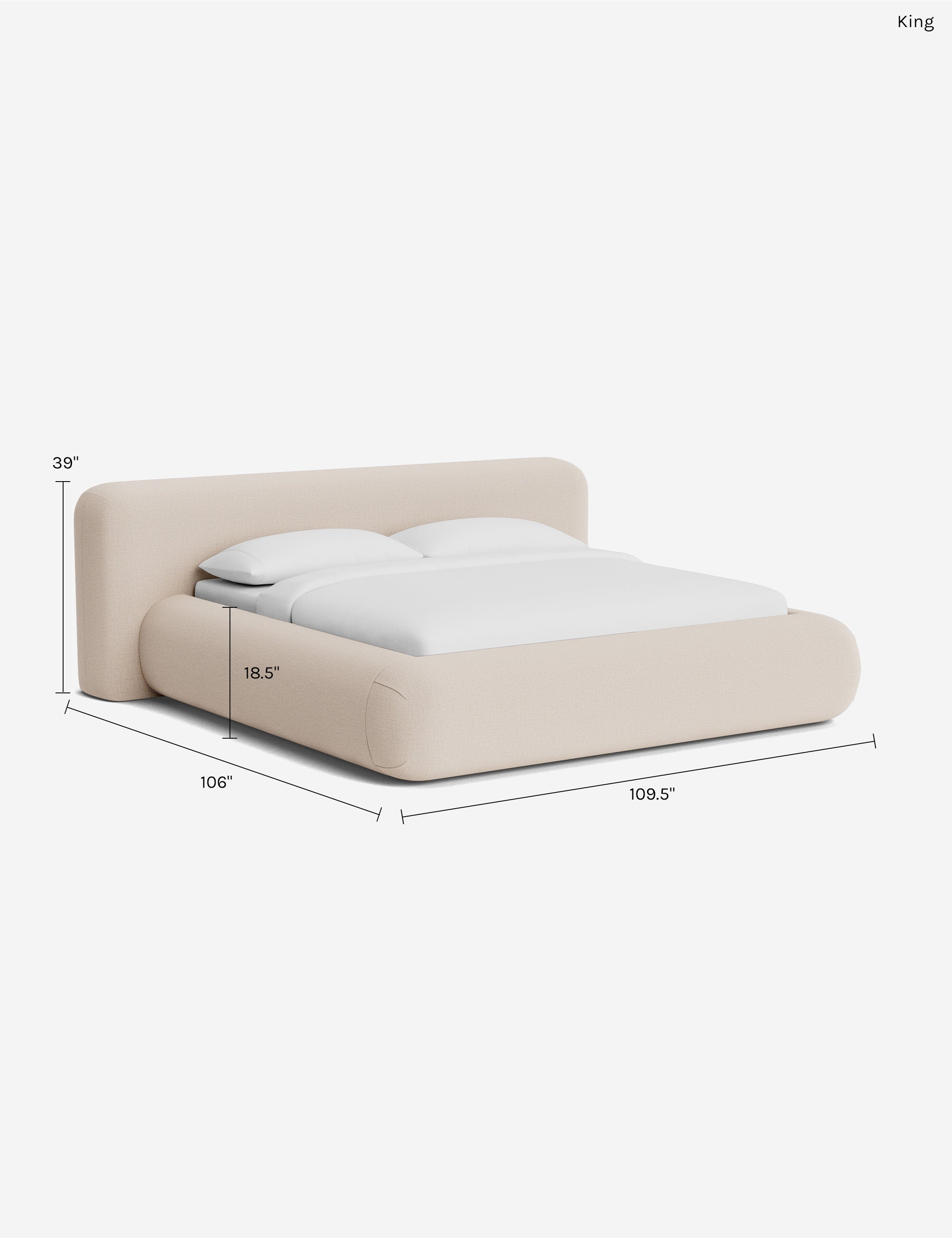 Pendo Rounded Platform Bed | Custom Upholstery, Low-Slung Design