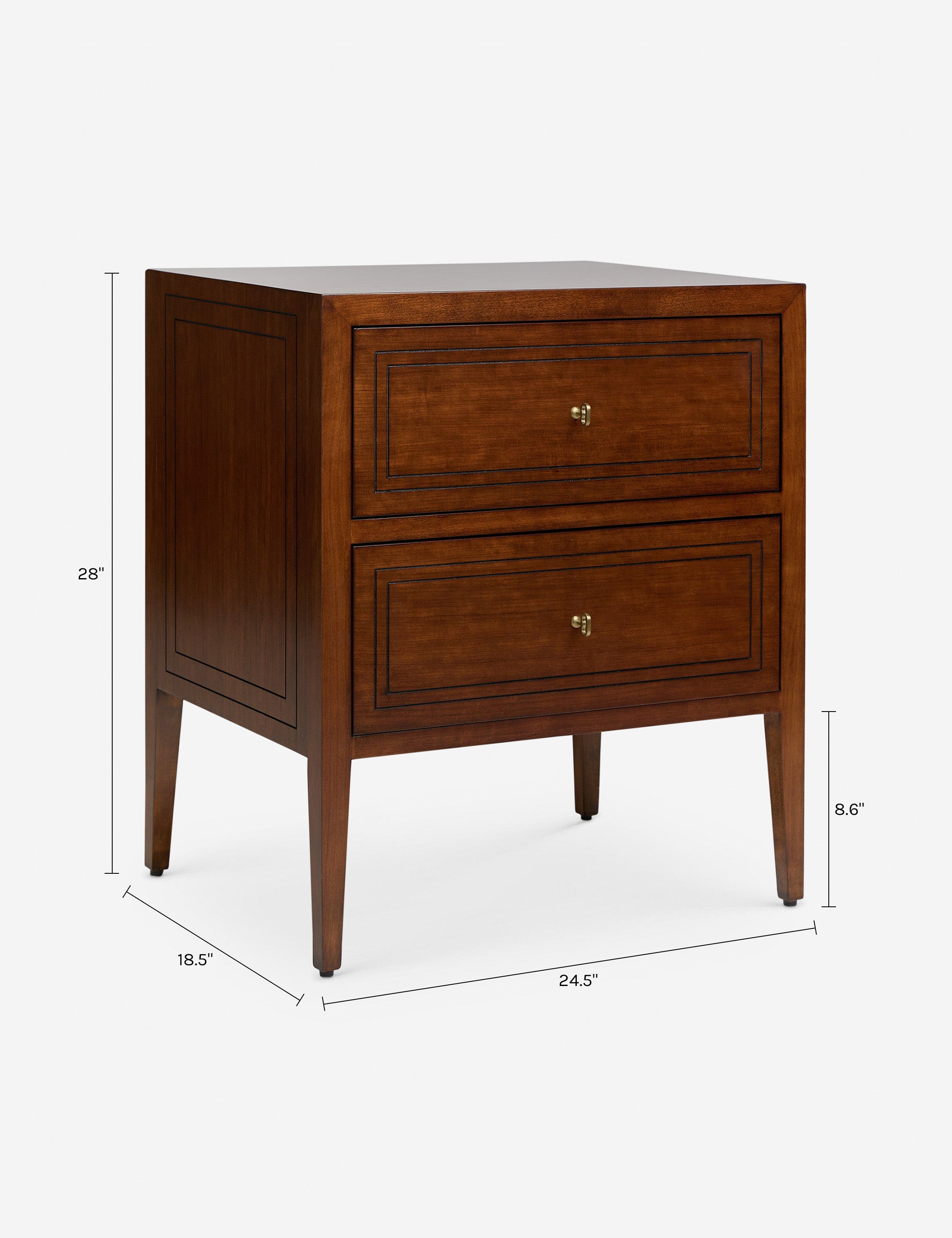 Fable Nightstand | Brass Hardware, Two Drawers