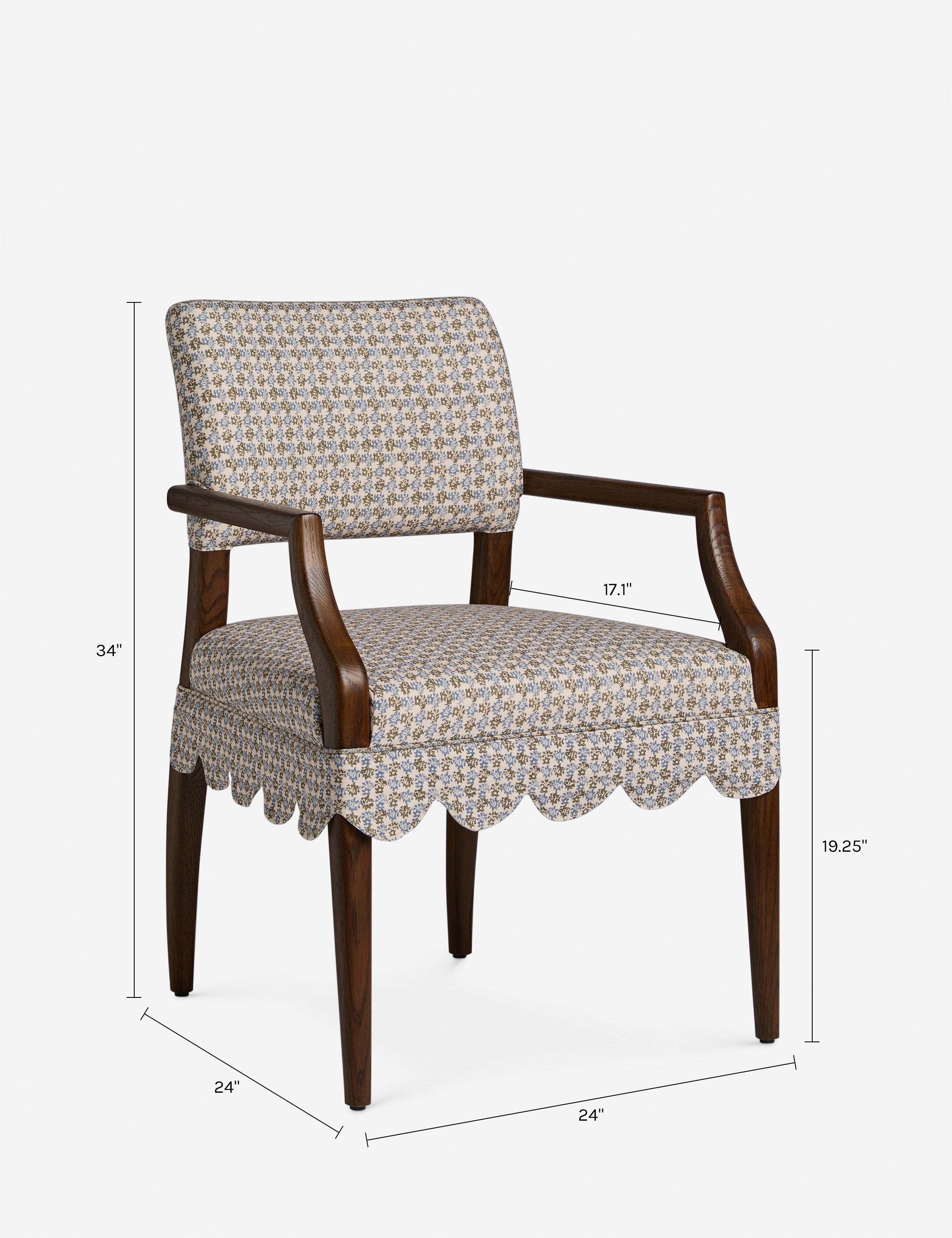 Avery Dining Arm Chair | Floral Upholstery, Stately Arms