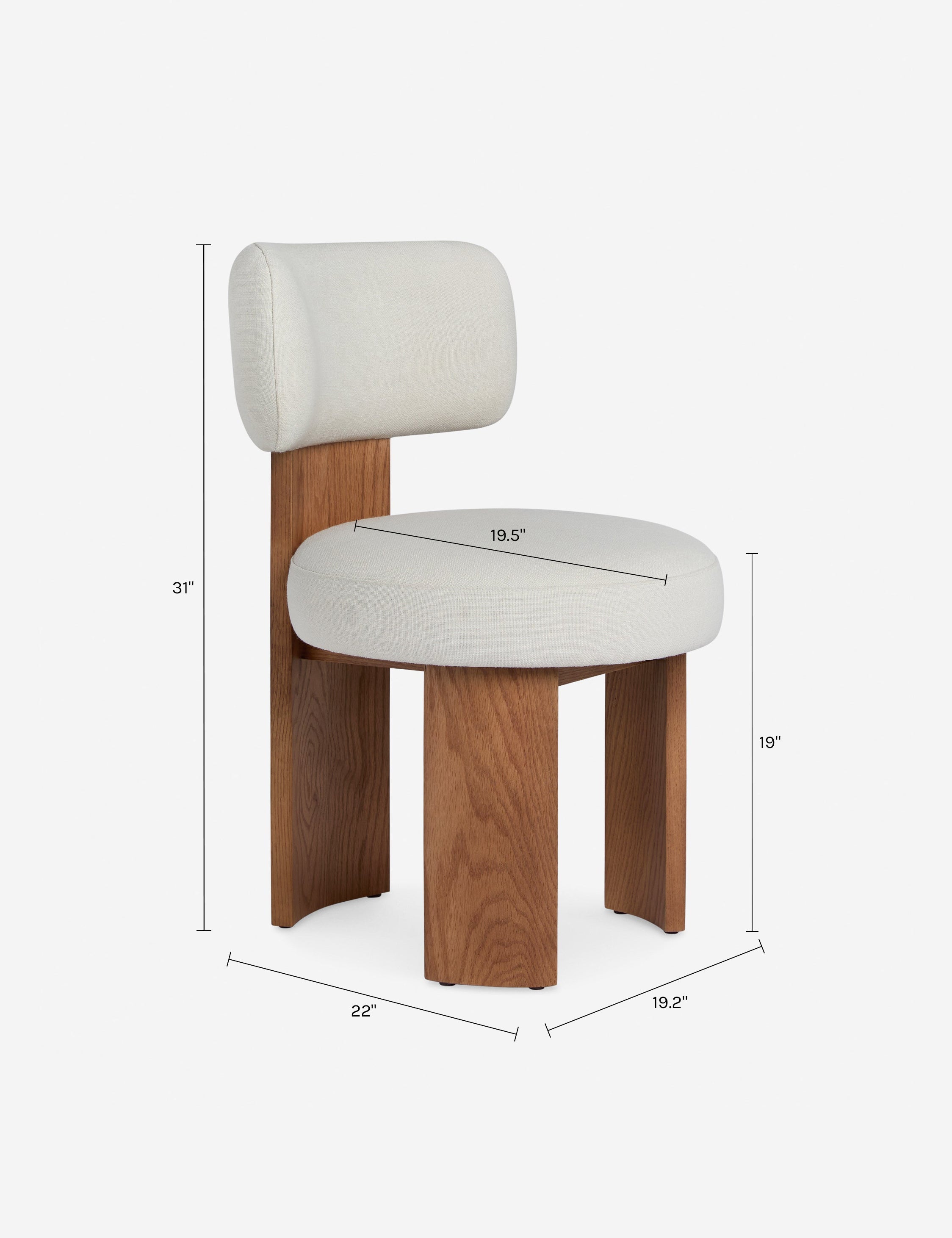 Bela Dining Chair | Cushioned Seat, Performance Linen Upholstery