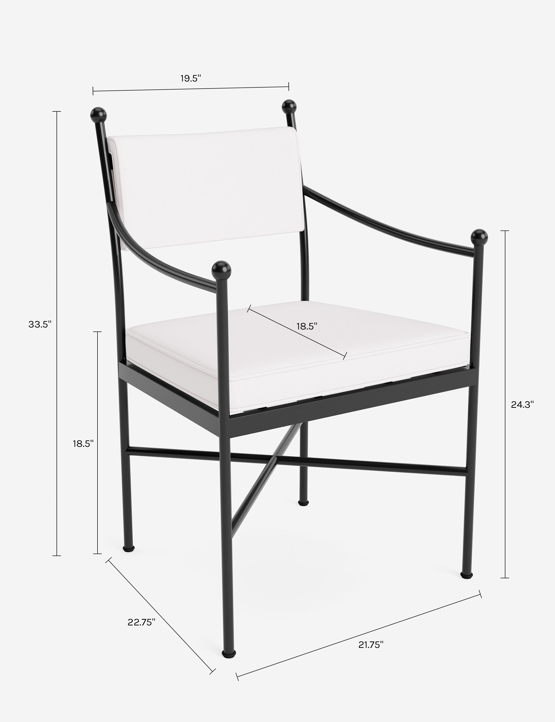 Leni Outdoor Dining Chair | Custom Cushions for Comfort