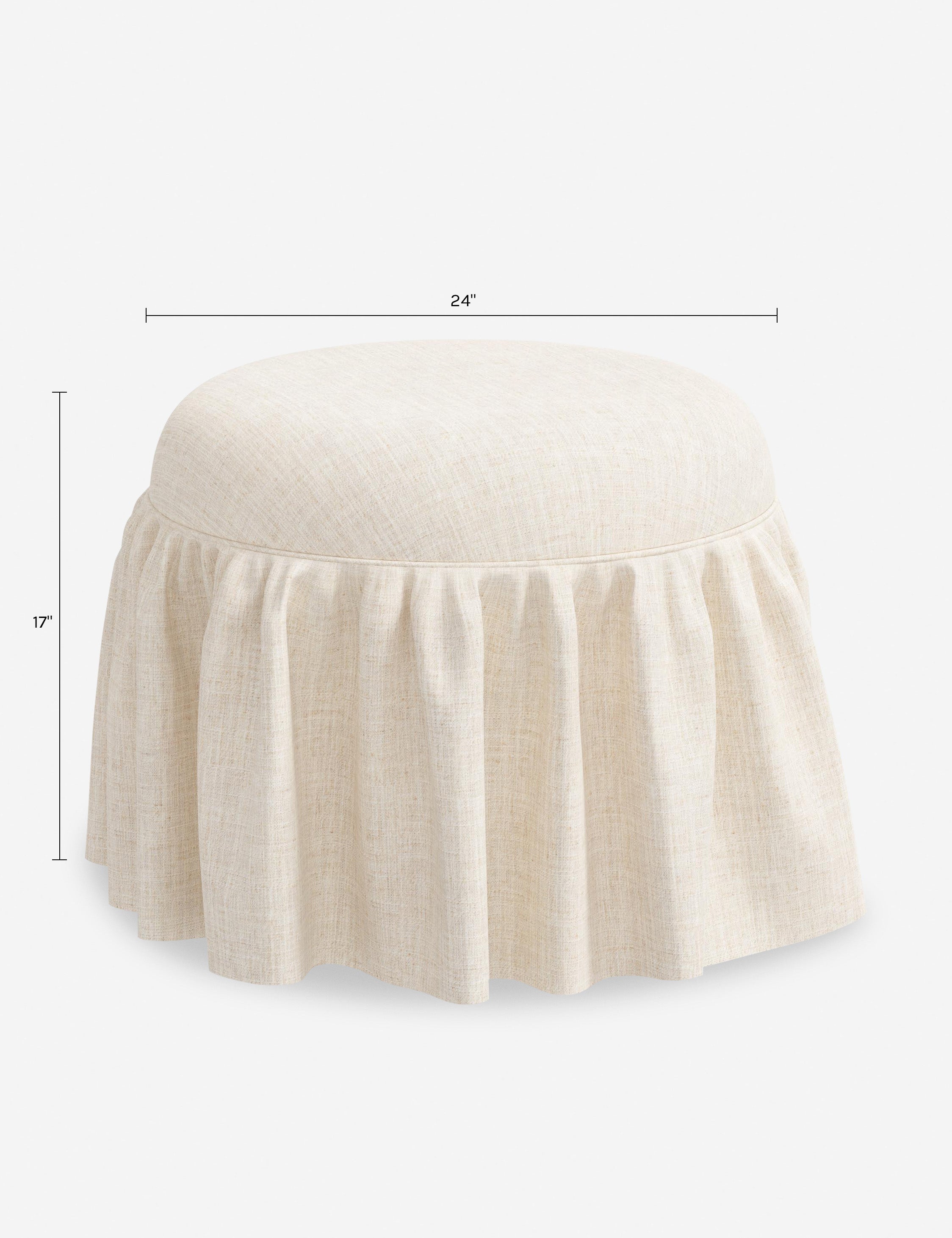Luna Skirted Ottoman | Customizable Fabric Options